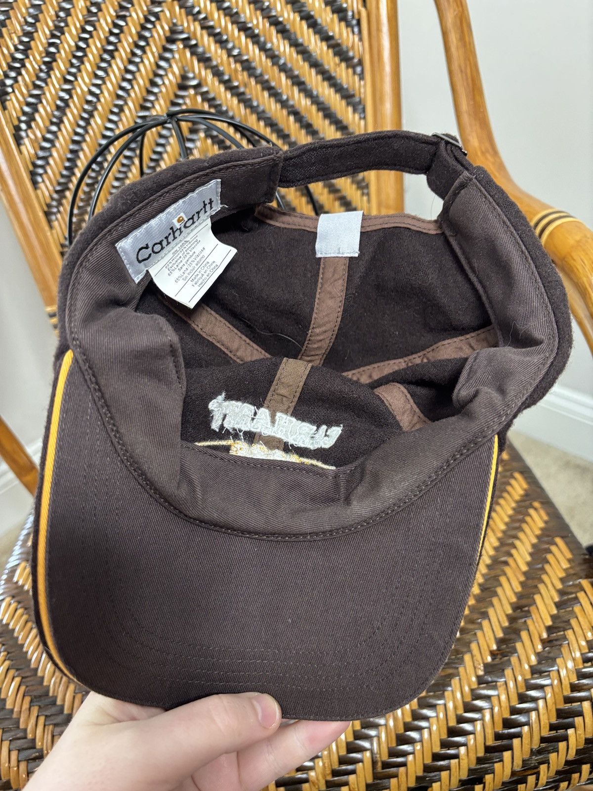 Carhartt Vintage Carhartt Adjustable Strapback Hat Y2K Wool Blend Size ONE SIZE - 5 Thumbnail