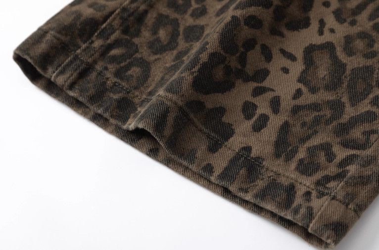 Vintage Men's vintage washed distressed loose wide-leg leopard jeans Size US 32 / EU 48 - 6 Thumbnail