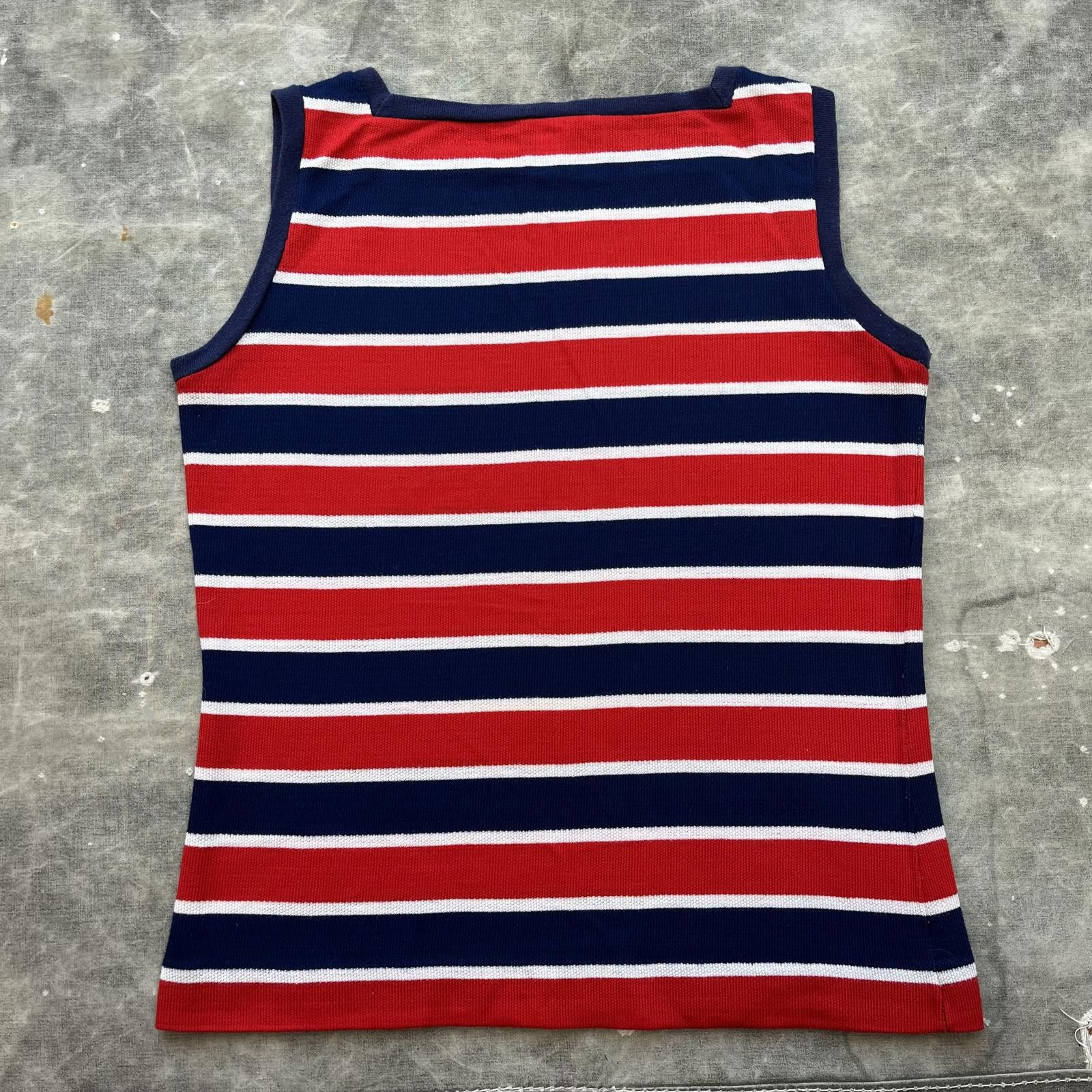 Jantzen × Vintage Vintage 1960s 1970s Striped Navy Red Jantzen Tank Top Shirt Size M / US 6-8 / IT 42-44 - 2 Thumbnail