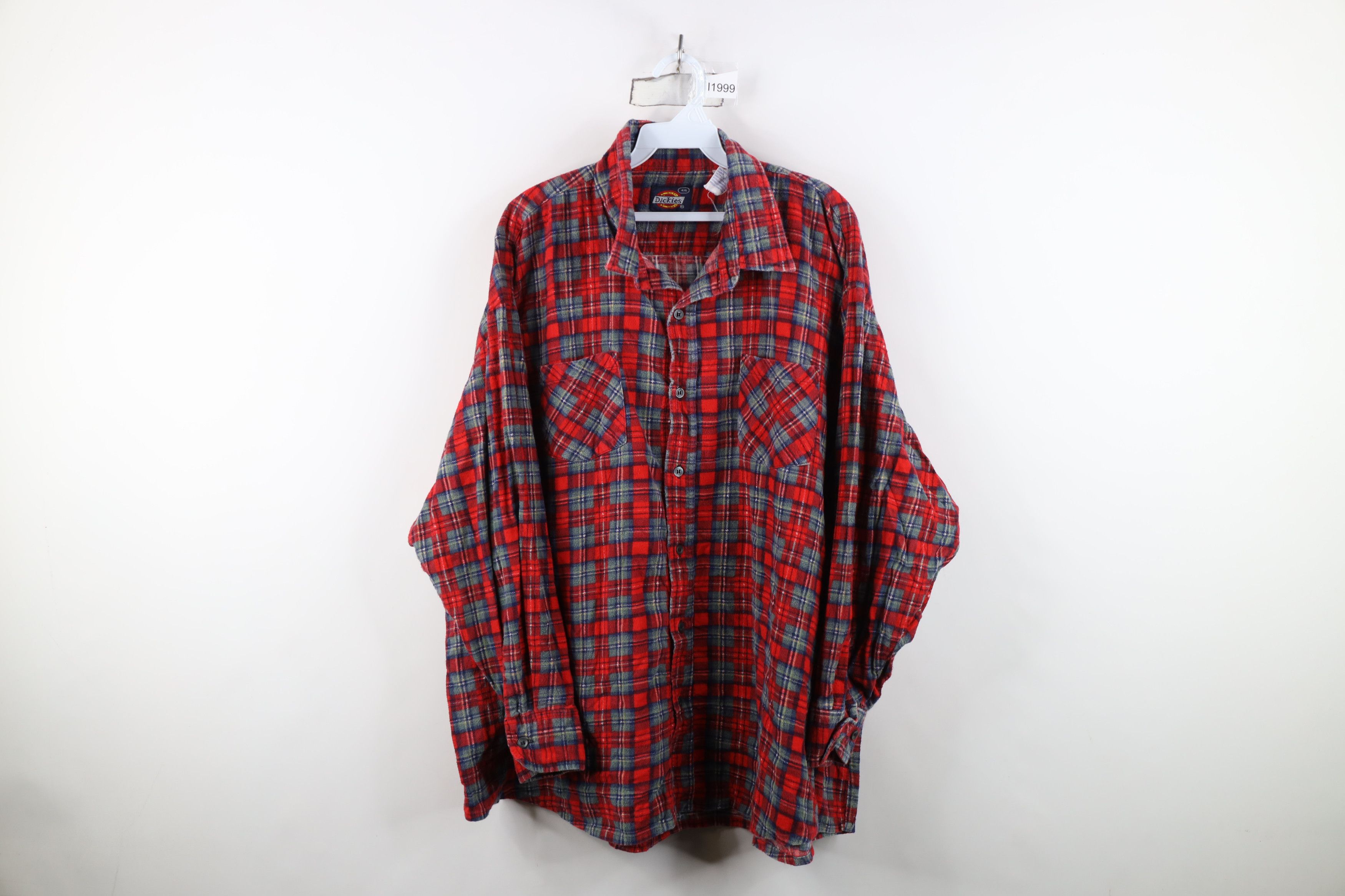 Dickies Vintage 70s Dickies Pocket Flannel Button Shirt Red Plaid Size US XXL / EU 58 / 5 - 1 Thumbnail