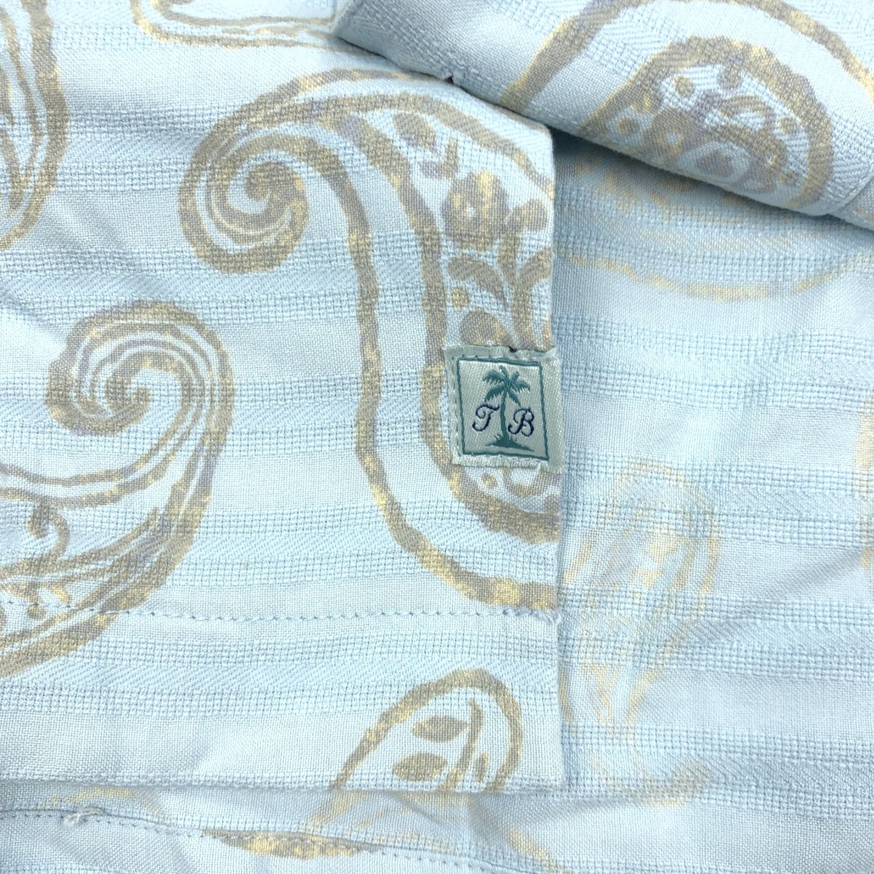 Tommy Bahama Tommy Bahama Men’s XL Blue Paisley Silk Shirt Short Sleeve Button-Down Collared Beach Tropical Size US XL / EU 56 / 4 - 4 Thumbnail