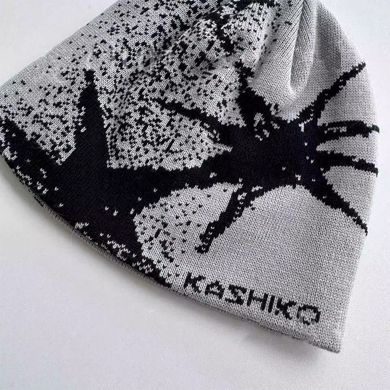 Japanese Brand Knit Hat Winter Beanie Kpop Y2k Size ONE SIZE - 2 Thumbnail