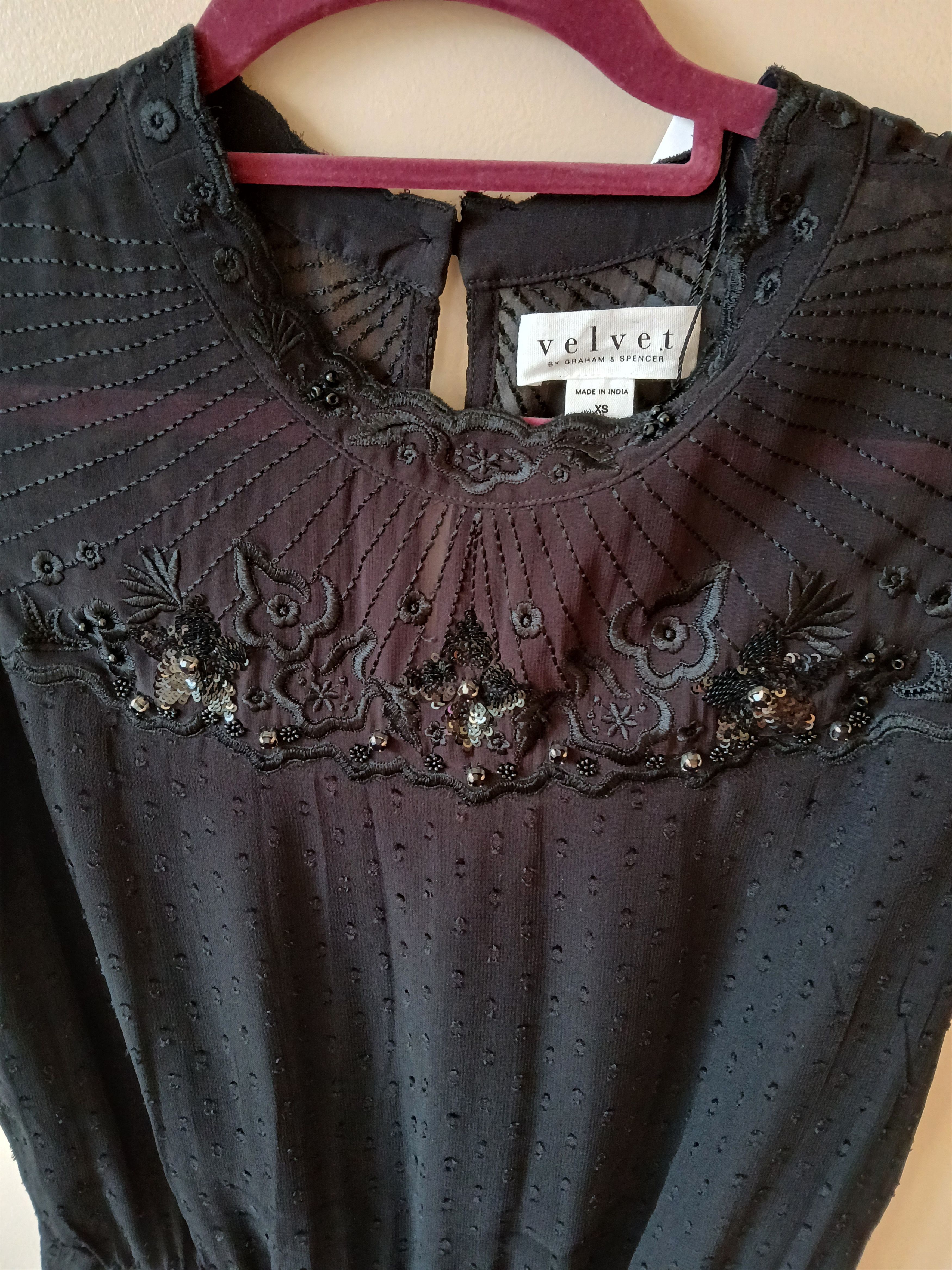 Velvet Black "Velvet By Graham @ Spencer "dress Size XS / US 0-2 / IT 36-38 - 4 Thumbnail