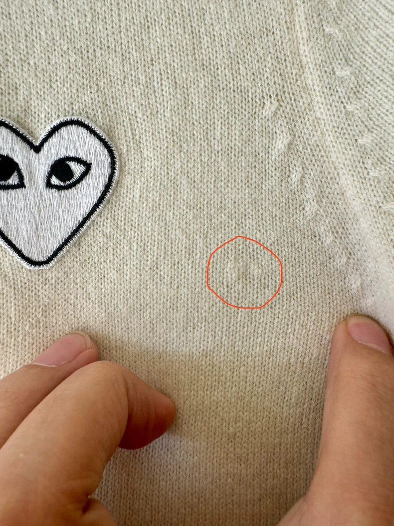 Comme des Garcons Comme Des Garcons White Heart Embroidered Cardigan Size L / US 10 / IT 46 - 9 Thumbnail