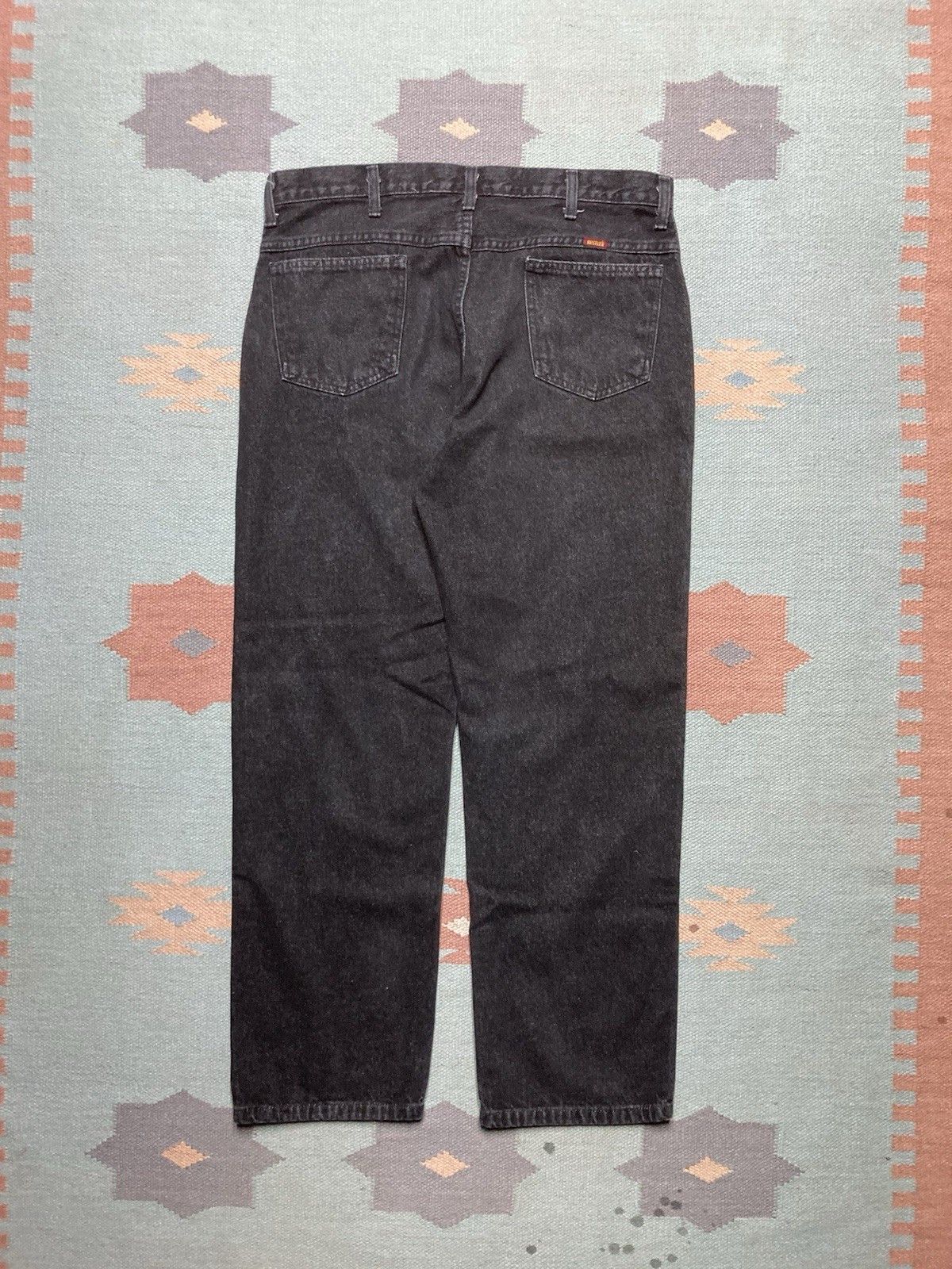 Rustler × Vintage Vtg black denim rustler jeans straight skater wrangler 34x29 Size US 34 / EU 50 - 5 Thumbnail