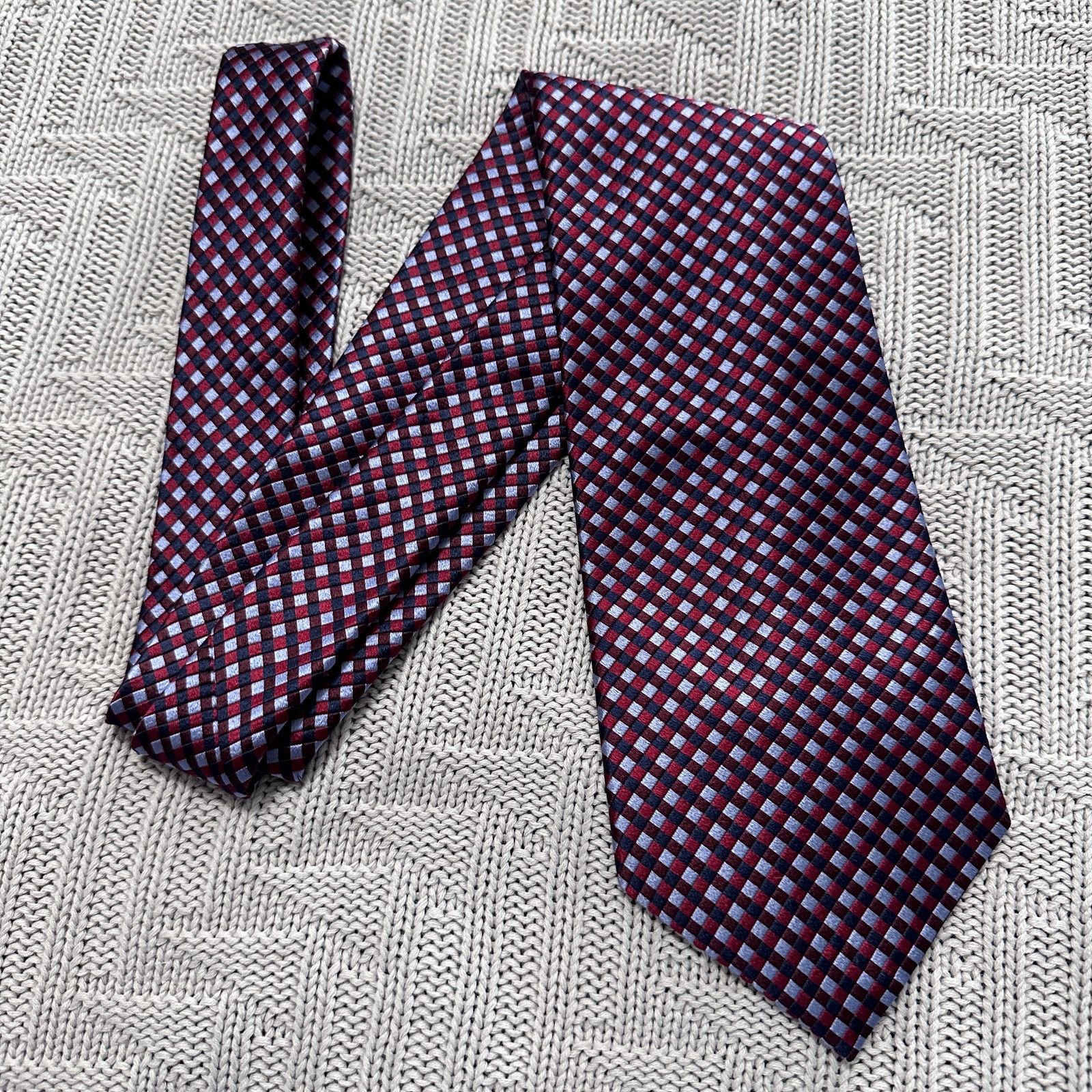 Geoffrey Beene Geoffrey Beane red miciro plaid tie NWT Size ONE SIZE - 1 Thumbnail