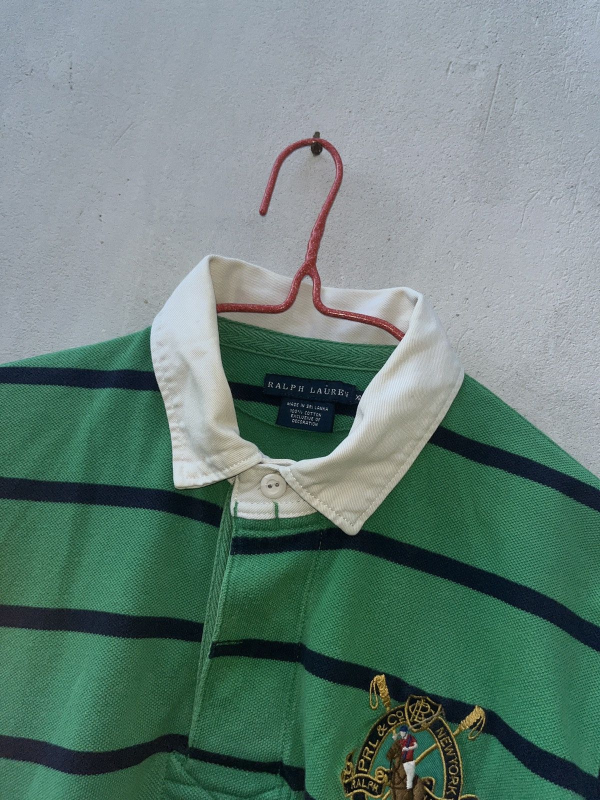 Ralph Lauren Vintage Polo Ralph Lauren Green Rugby Striped Polo T-Shirt Size XL / US 12-14 / IT 48-50 - 5 Thumbnail