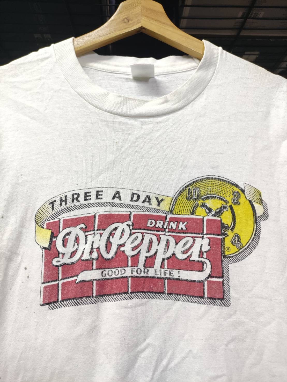 Vintage Vtg 90's Dr. Pepper "Three A Day" Single Stitch USA T-Shirt Size US L / EU 52-54 / 3 - 1 Thumbnail