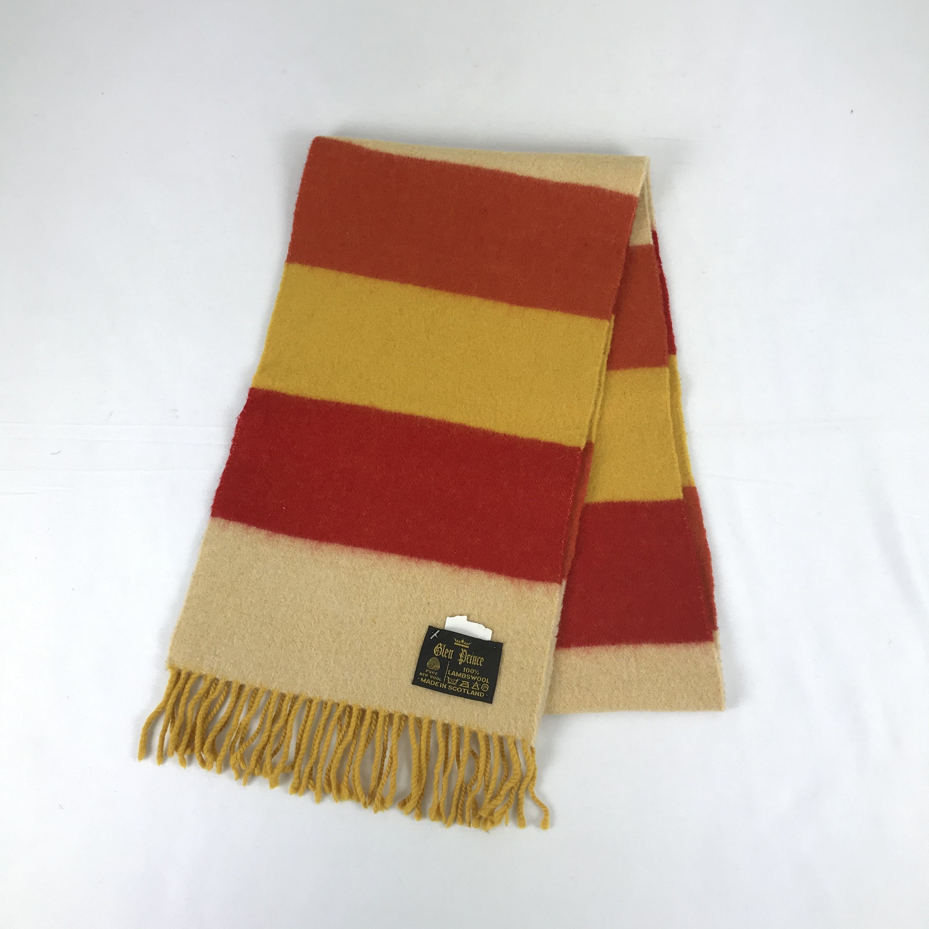 Japanese Brand Vintage Glen Prince Scarf Stripe Muffler Winter Wool - . Size ONE SIZE - 3 Thumbnail