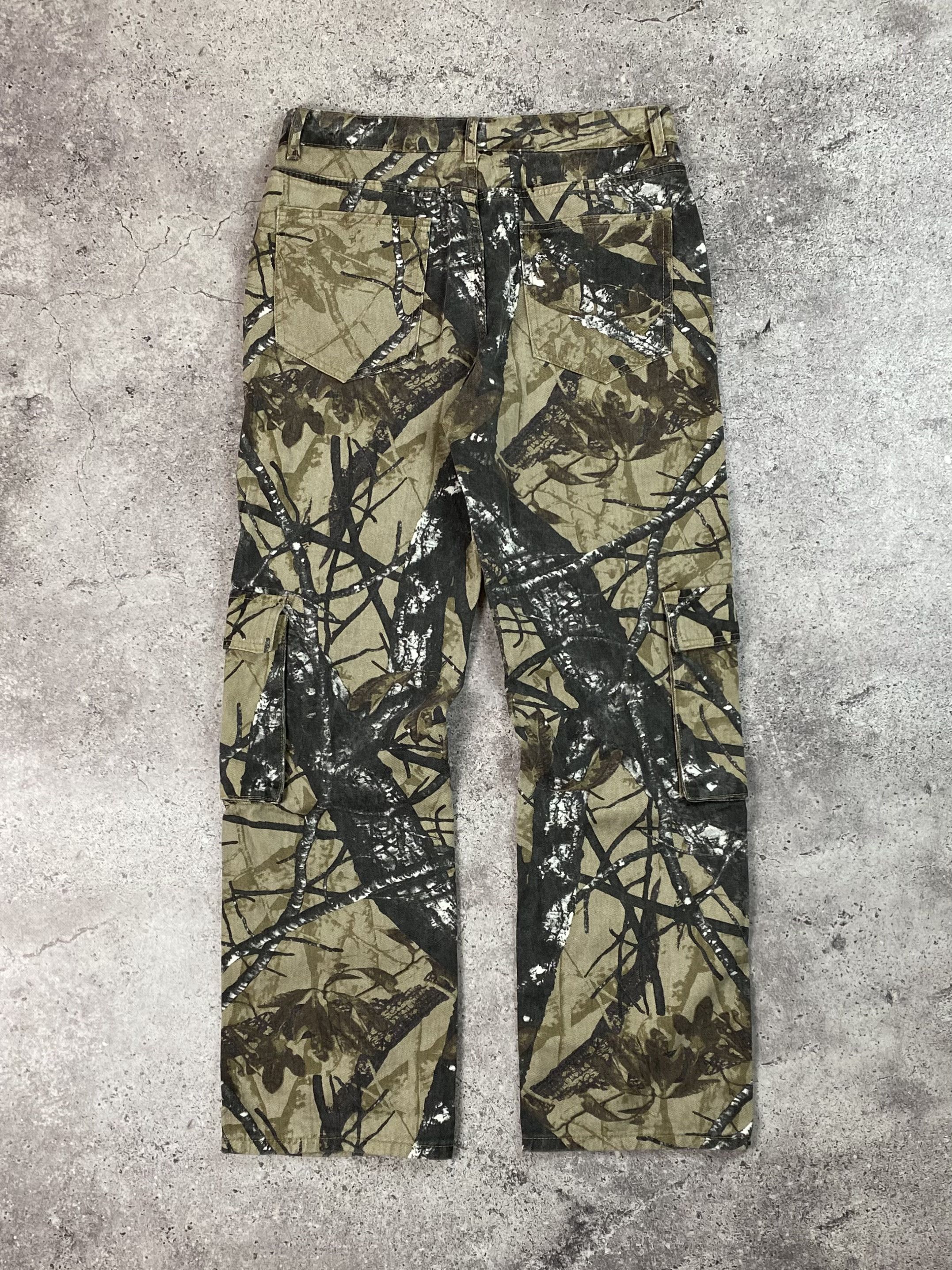 Japanese Brand × Jean Vintage Cargo Rap Baggy Jeans Flared Camo Y2K Size US 31 - 6 Thumbnail