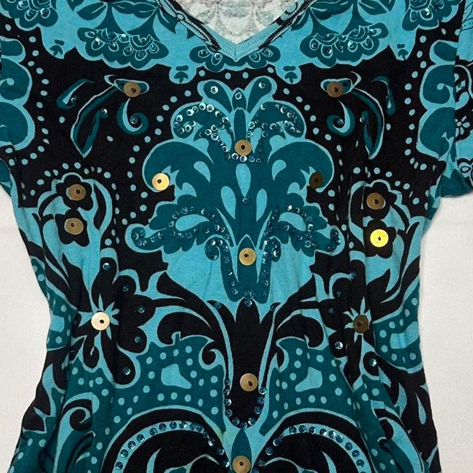 & Other Stories Forbidden Size Large 100% Cotton Sequin Vintage Baby Tee Size US L / EU 52-54 / 3 - 3 Thumbnail