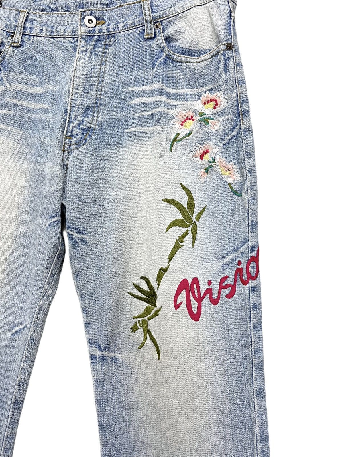 Japanese Brand 💥VISION OF JAPAN Sukajan Embroidery Light Wash Distressed Size 31" - 4 Thumbnail