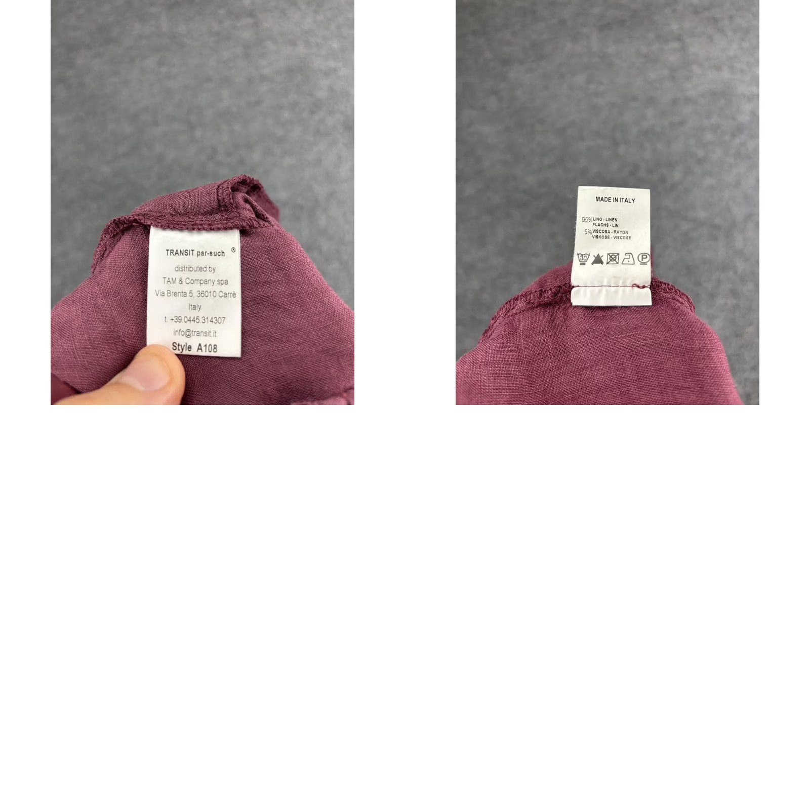 Vintage VINTAGE? No — Transit par-such Purple Linen Crop Pants Womens 2 Elastic Waist Tapered Pockets Cropped Casual Spring Summer Size 26" / US 2 / IT 38 - 8 Thumbnail