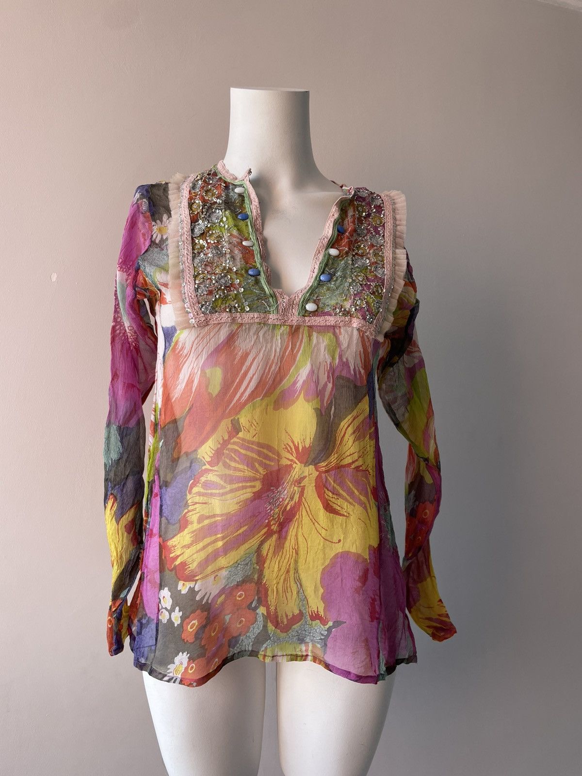 Vintage Y2k silk blouse Size M / US 6-8 / IT 42-44 - 5 Thumbnail
