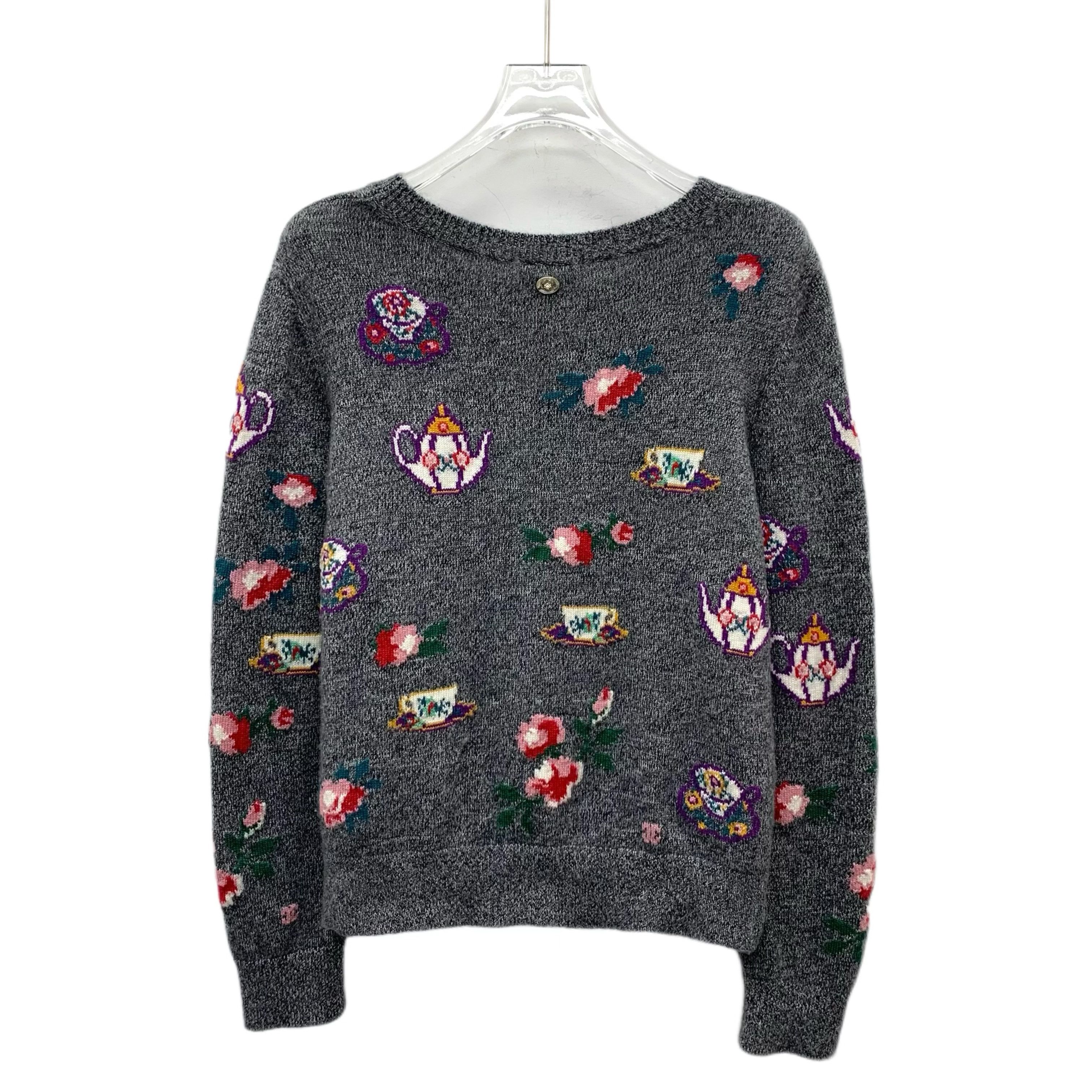 Chanel Chanel Cashmere Knit Sweater Dark Grey (40) Size S / US 4 / IT 40 - 2 Thumbnail