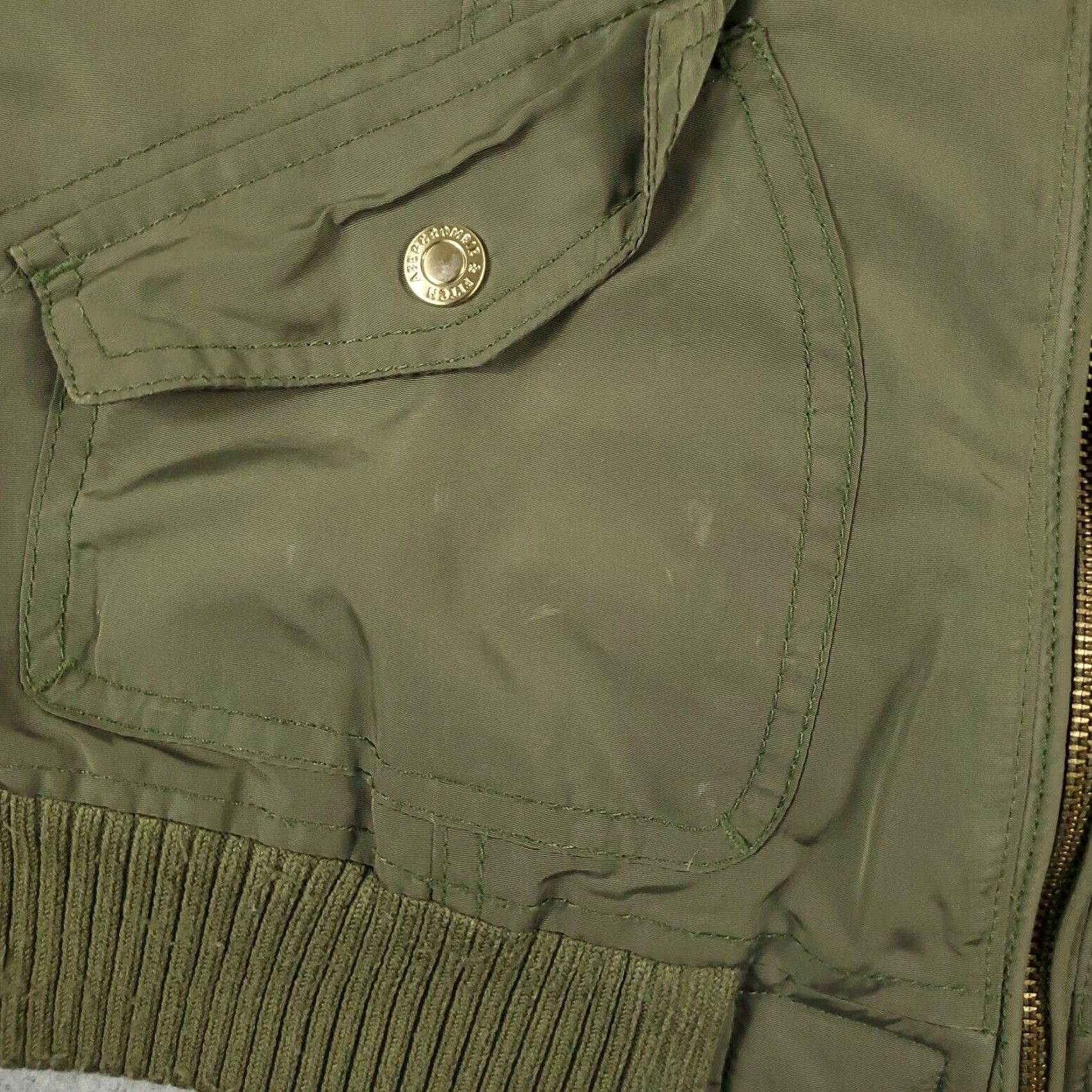 Abercrombie & Fitch Abercrombie Fitch Jacket Womens Small Green Military Bomber Full Zip Up Coat Size S / US 4 / IT 40 - 6 Thumbnail