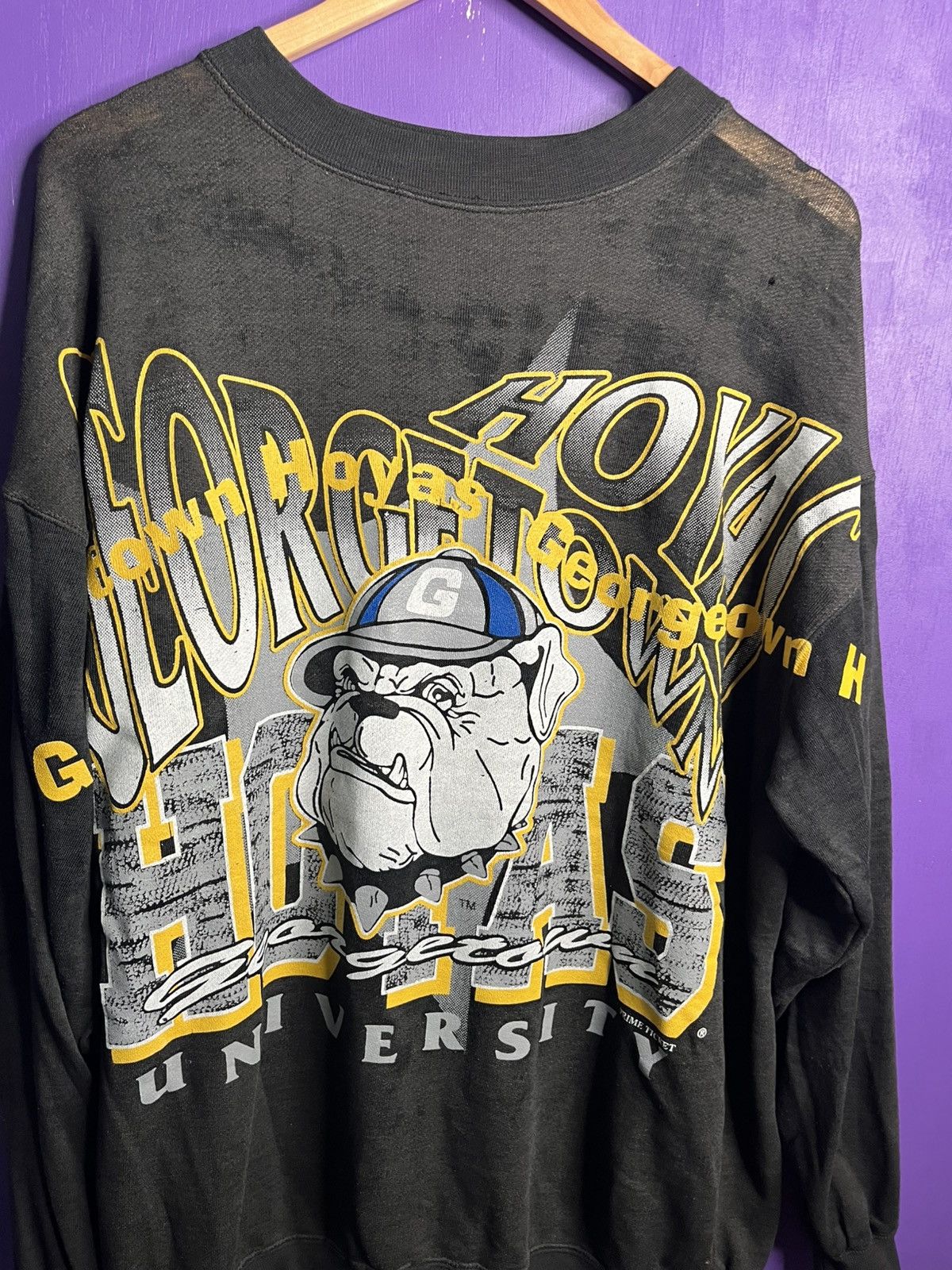 Vintage Vintage 90s Georgetown Hoyas AOP crewneck Size US XL / EU 56 / 4 - 3 Thumbnail