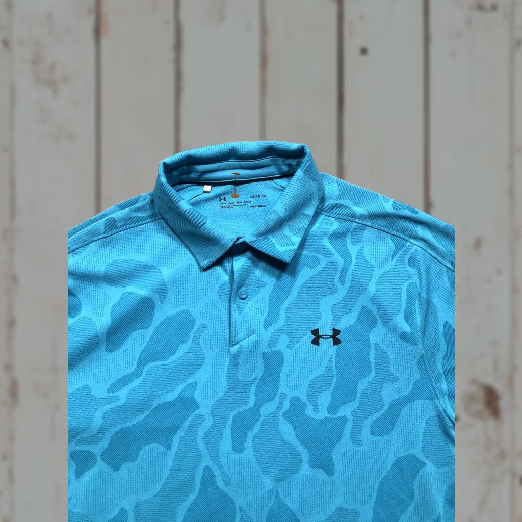 Under Armour Under Armour Polo Shirt Mens L Blue Camouflage HeatGear Golf Loose Fit Performance Size US L / EU 52-54 / 3 - 1 Thumbnail