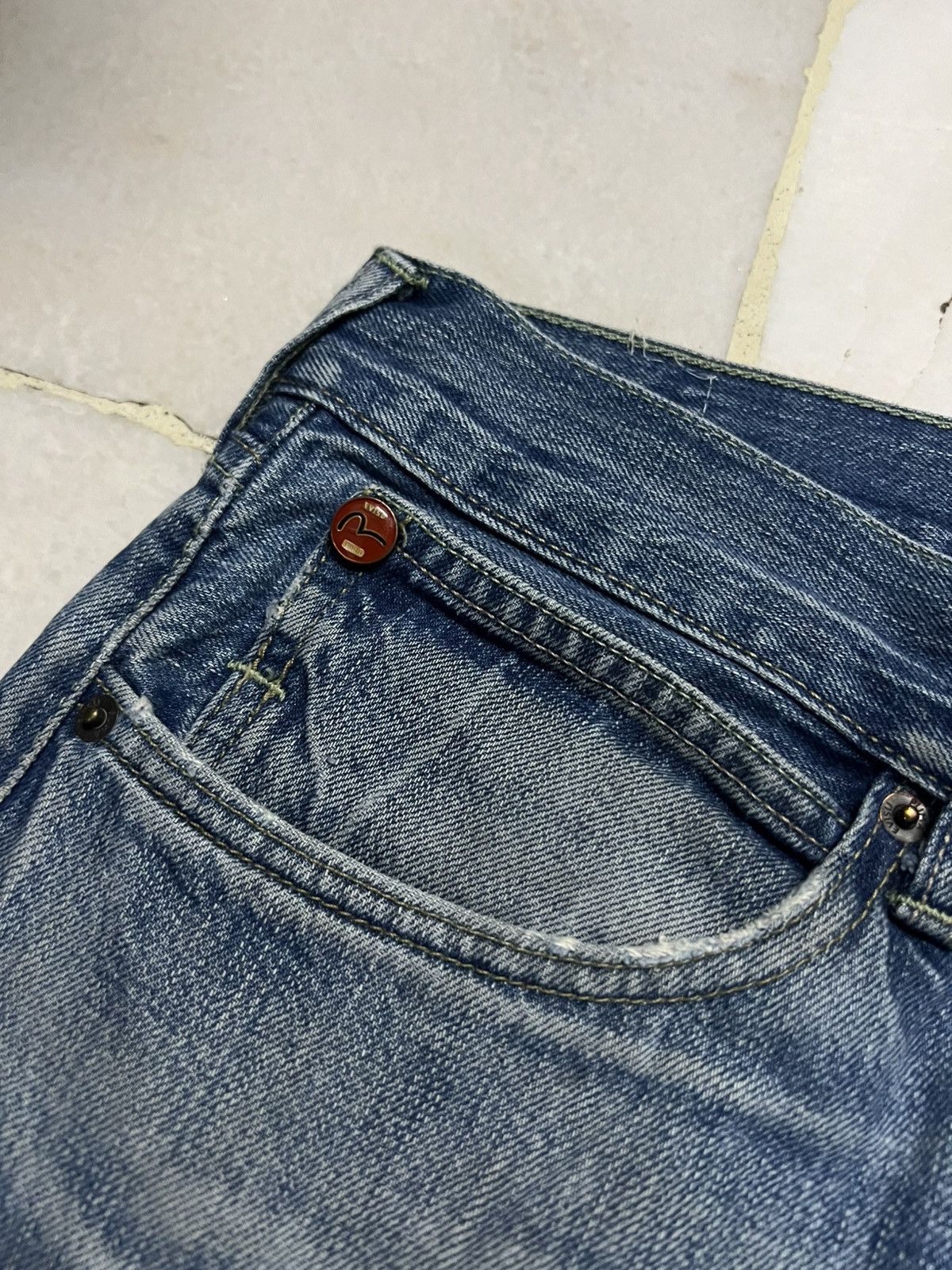 Evisu × Puma 💥90’s💥Vintage Evisu x Puma Distressed Ripped Jean Size US 34 / EU 50 - 10 Thumbnail