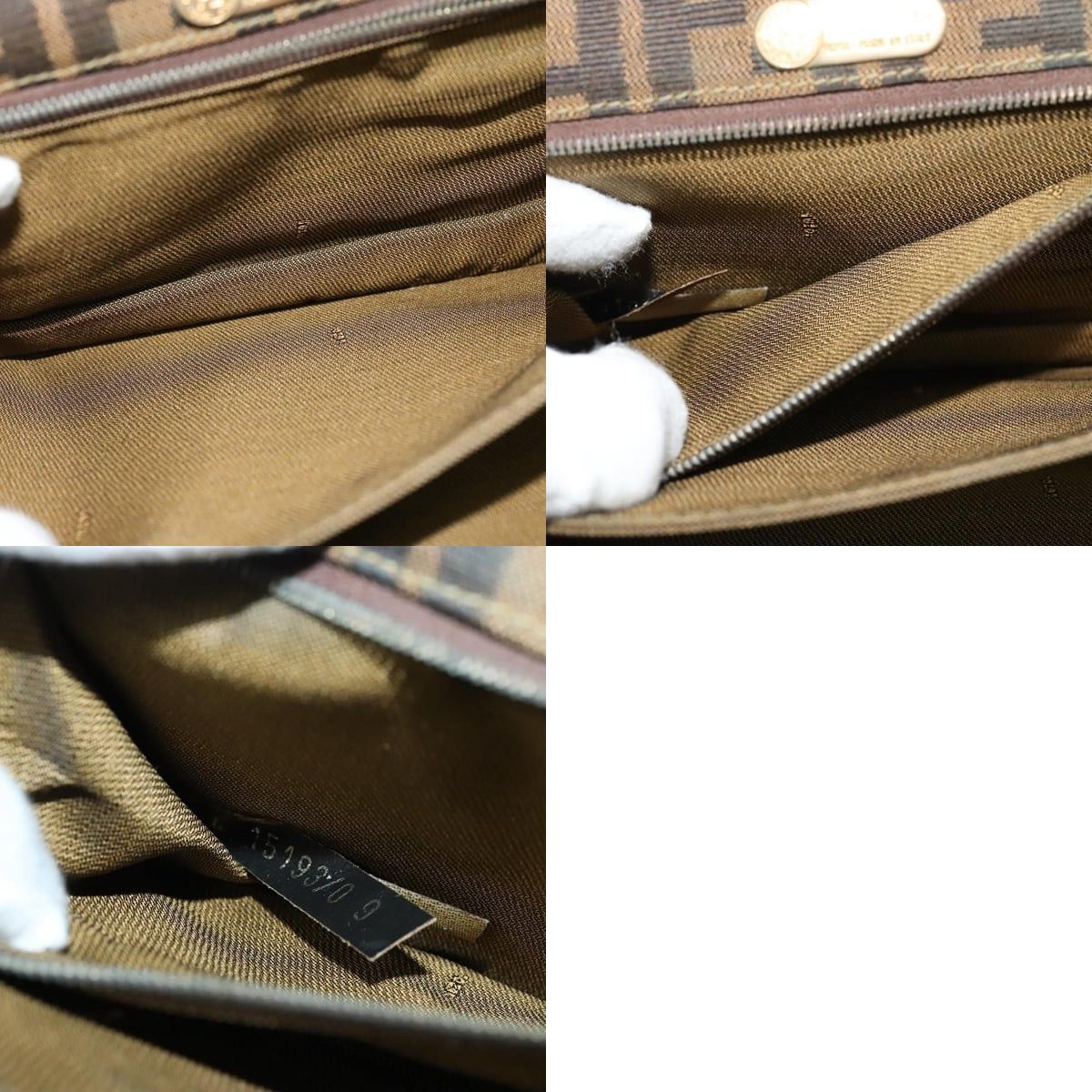 Fendi FENDI Zucca Canvas Shoulder Bag Black Brown Gold Size ONE SIZE - 13 Thumbnail