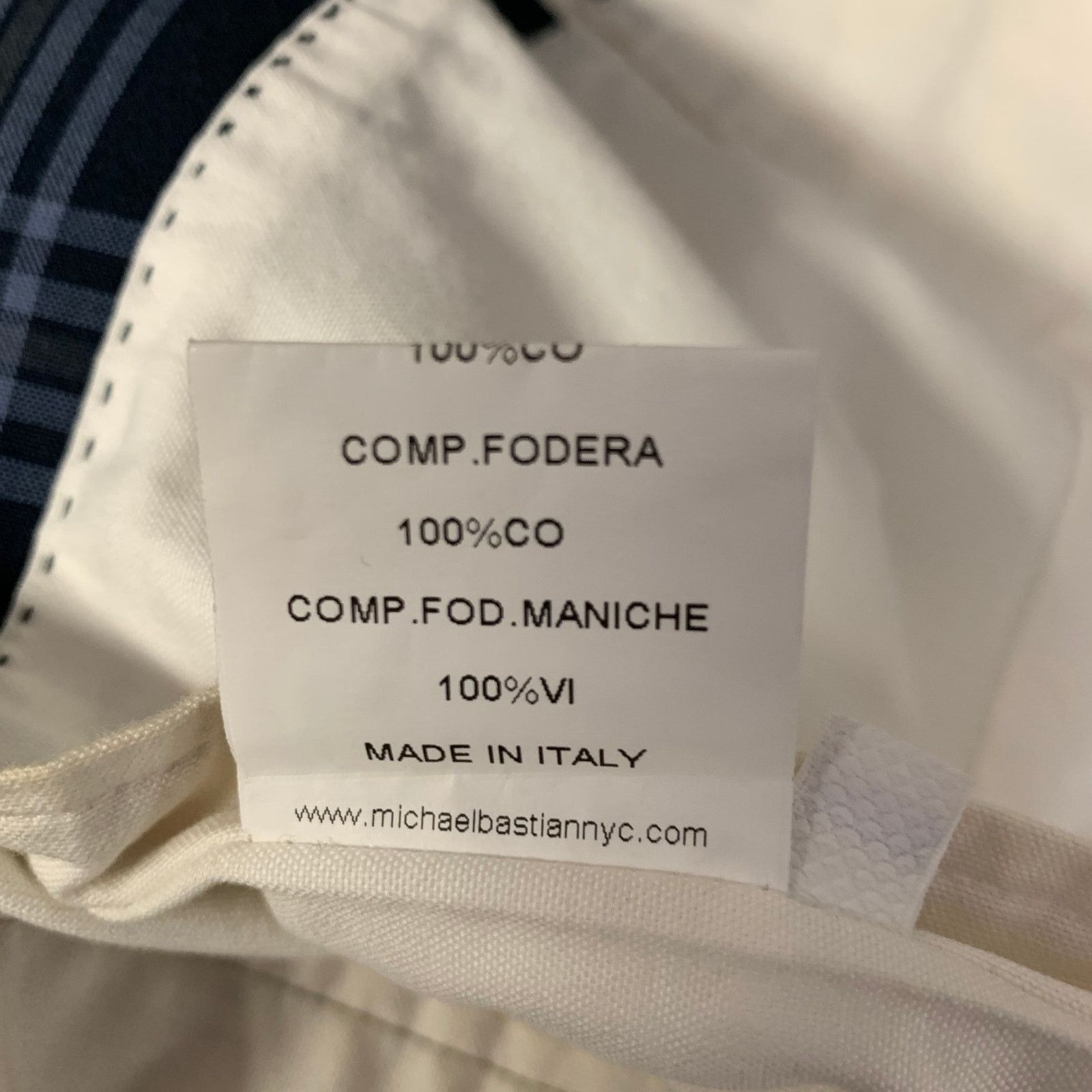 Michael Bastian MICHAEL BASTIAN 36 Navy Plaid Cotton Peak Lapel Sport Coat Size 36R - 7 Thumbnail