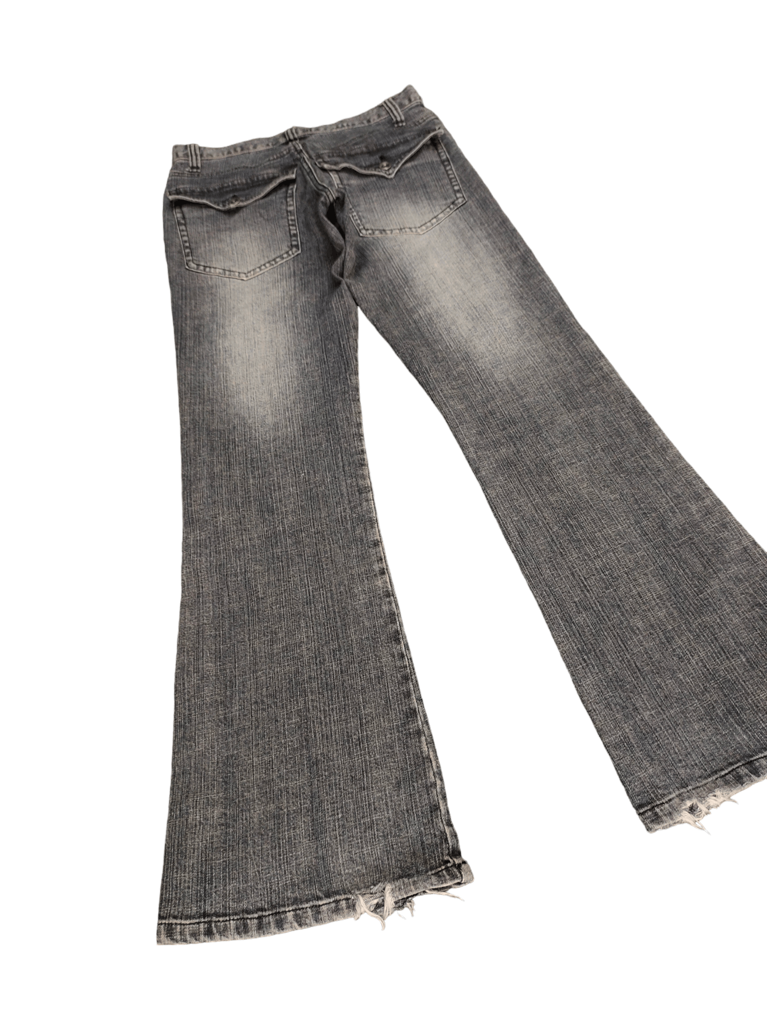 If Six Was Nine Flare Jeans Nylaus Distress Faded Boot Cut Y2k Mudmax Size US 29 - 13 Thumbnail