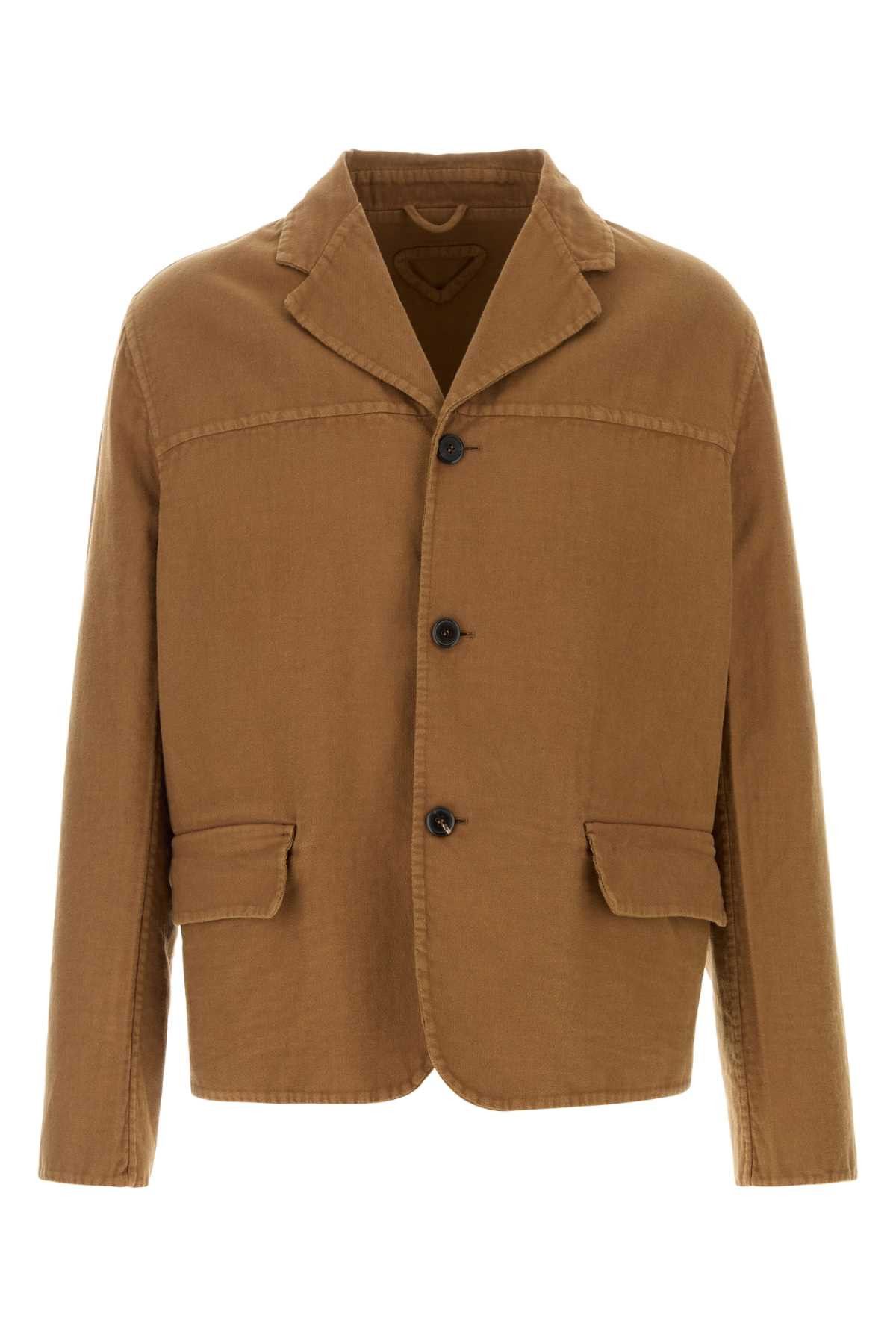 Prada Biscuit Cotton Blazer Size US XL / EU 56 / 4 - 1 Thumbnail