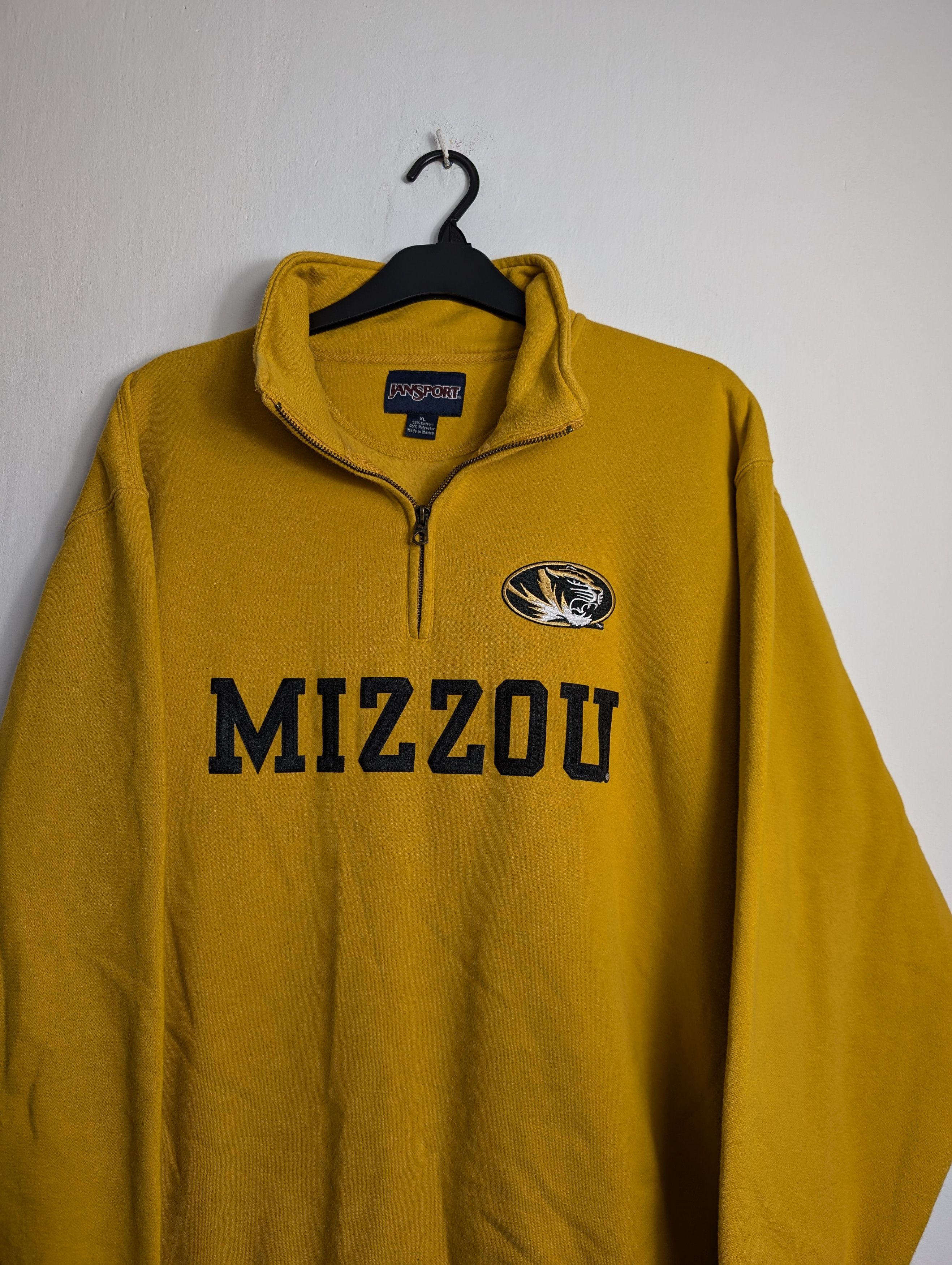 Jansport JanSport Mizzou University Quarter Zip Yellow Baggy Retro Size US XL / EU 56 / 4 - 2 Thumbnail
