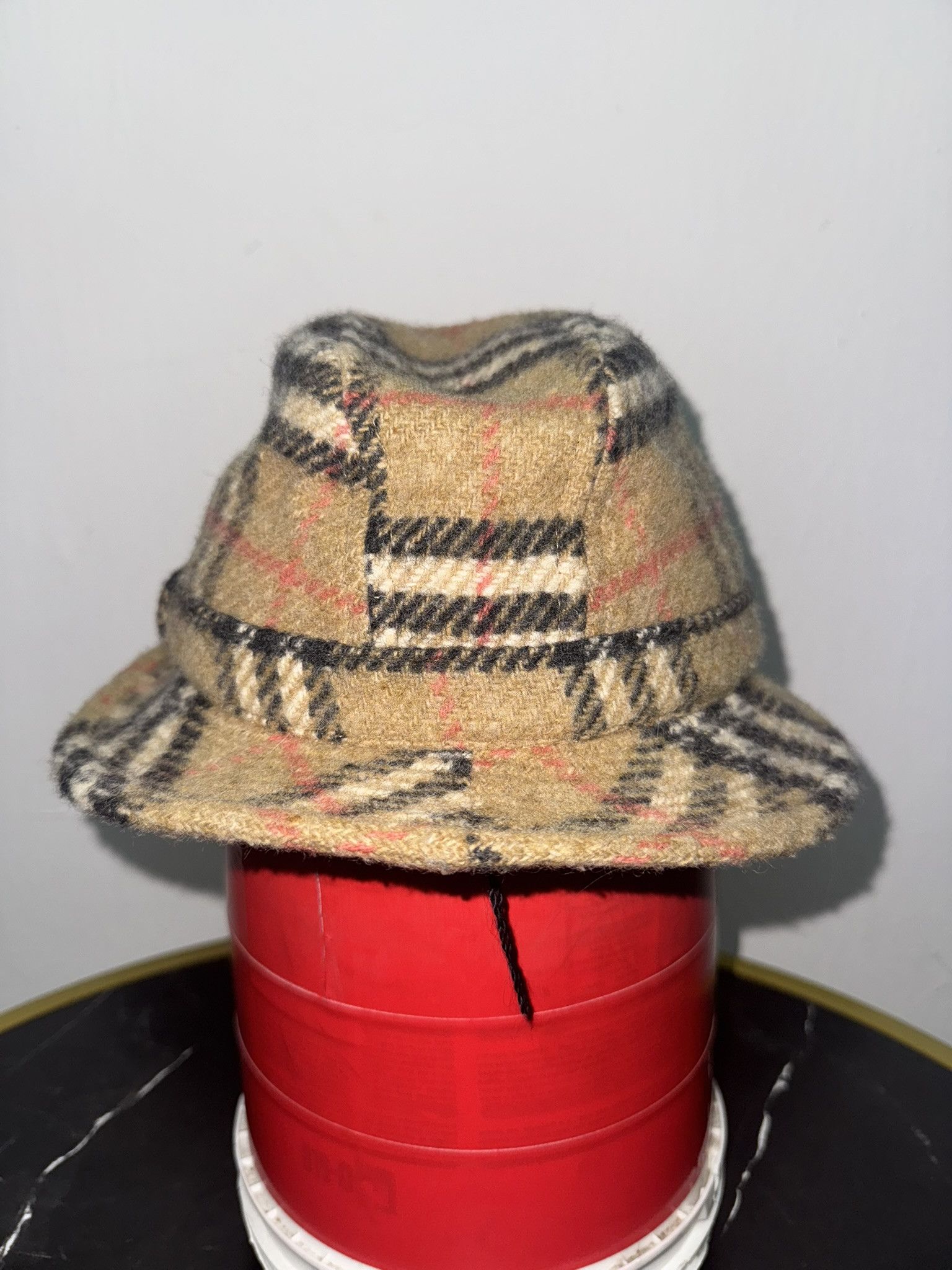 Burberry × Designer Burberry Fedora Hat Size S Nova Checked Wool Size ONE SIZE - 2 Thumbnail