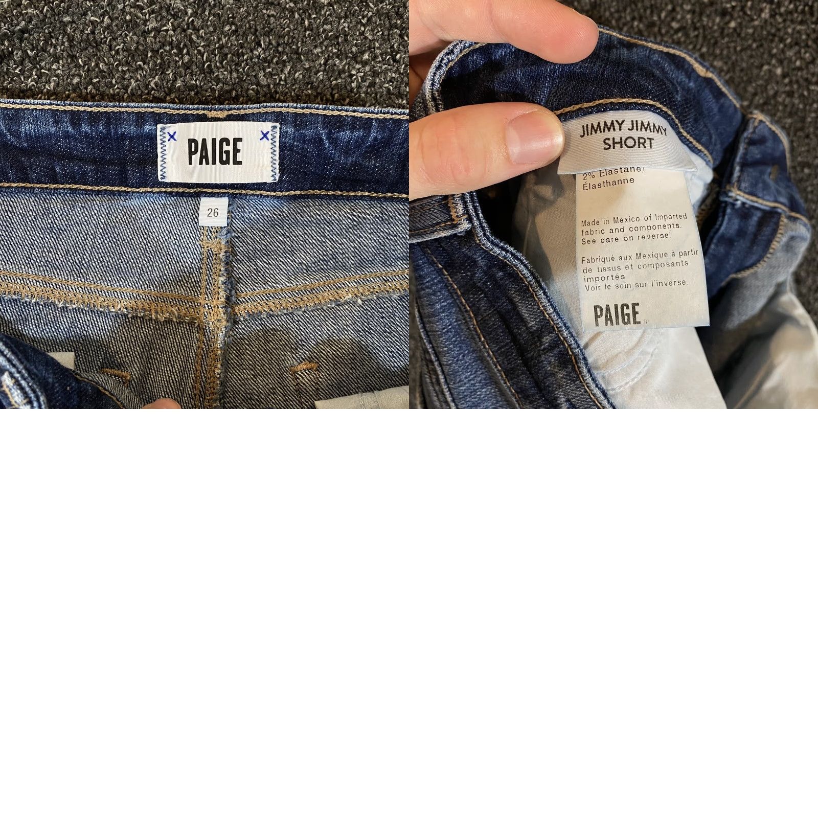 Paige Paige Shorts Womens 32 Blue Denim Jimmy Distressed Rolled Cuffs Summer Size 26" / US 2 / IT 38 - 8 Thumbnail