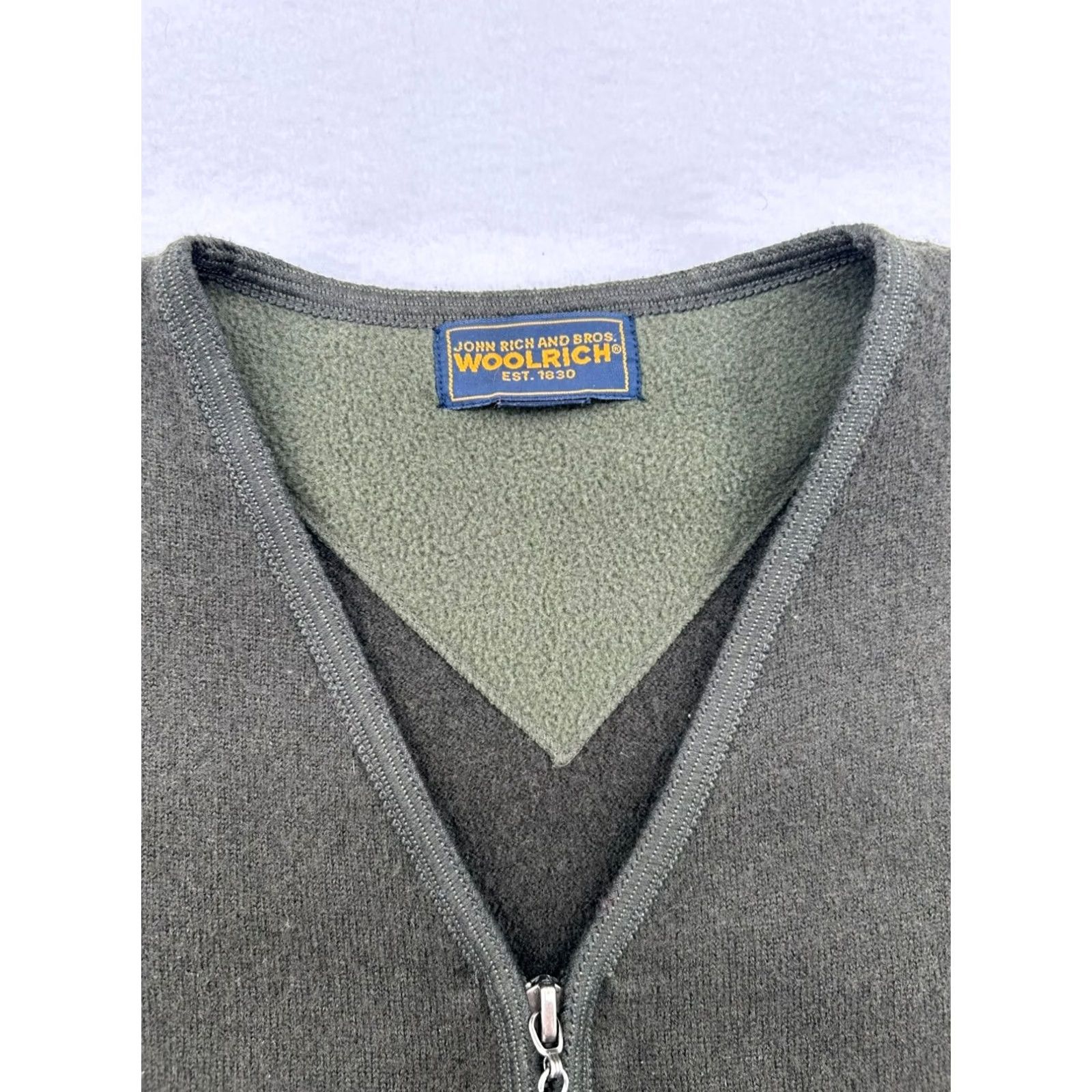 Vintage Woolrich Vest Pinecone Embroidered Dark Green Fleece Zip Dark Green M/L Mens XS? Size US M / EU 48-50 / 2 - 3 Thumbnail