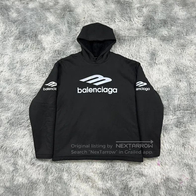 Balenciaga Balenciaga Reflective Logo Fleece Hoodie. Size US M / EU 48-50 / 2 - 1 Thumbnail