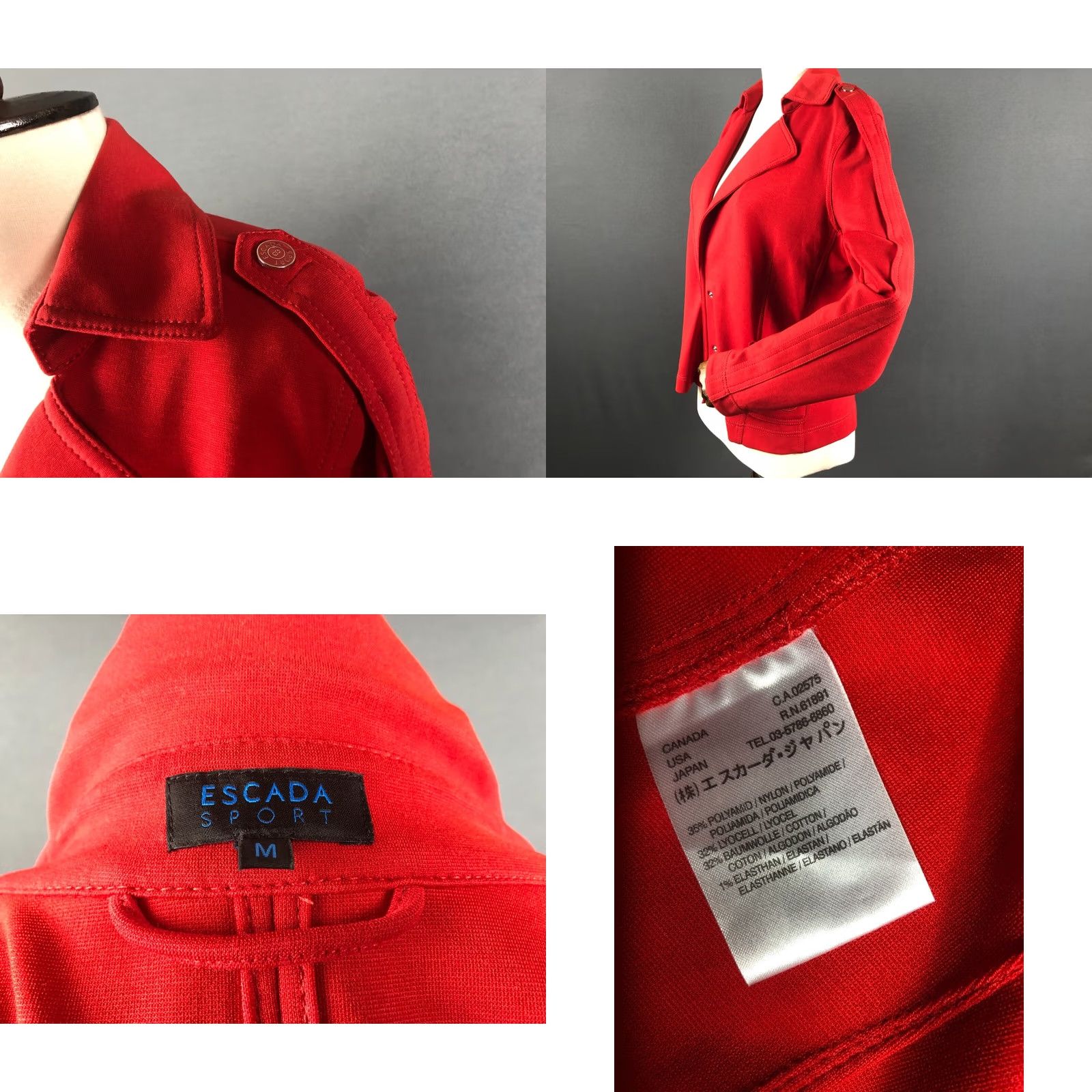 Escada ESCADA Sport Blazer Jacket Red Women M Polyamide Jersey Long Sleeve Belted Casual Modern Style Jacket Size M / US 6-8 / IT 42-44 - 8 Thumbnail