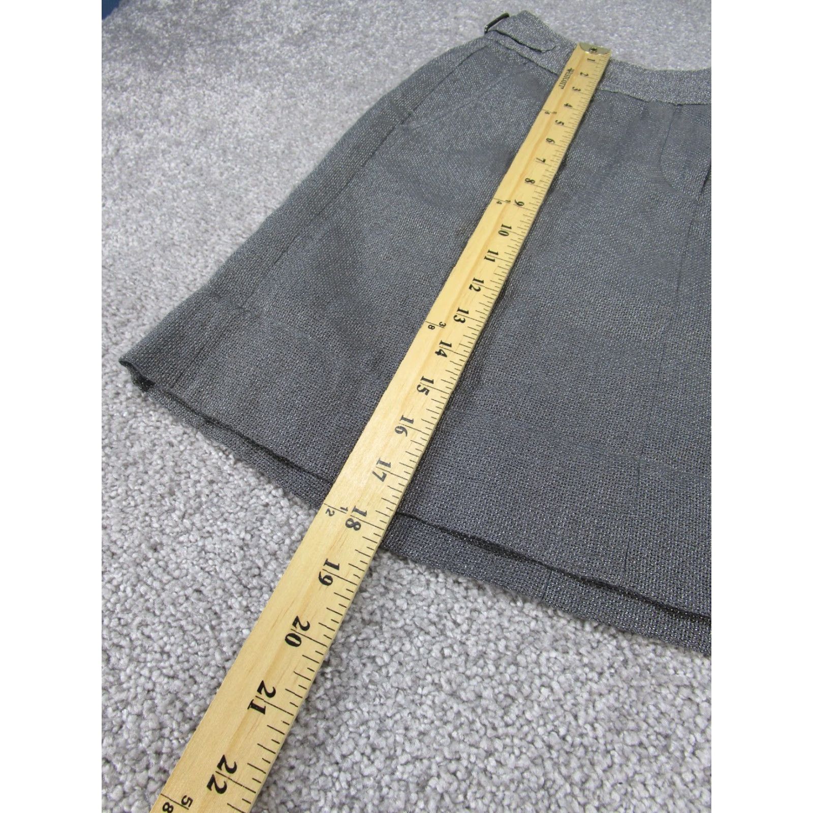 Loft VINTAGE Loft Skirt Womens 2 Gray Linen Blend Metallic Straight NEW Size 26" / US 2 / IT 38 - 3 Thumbnail