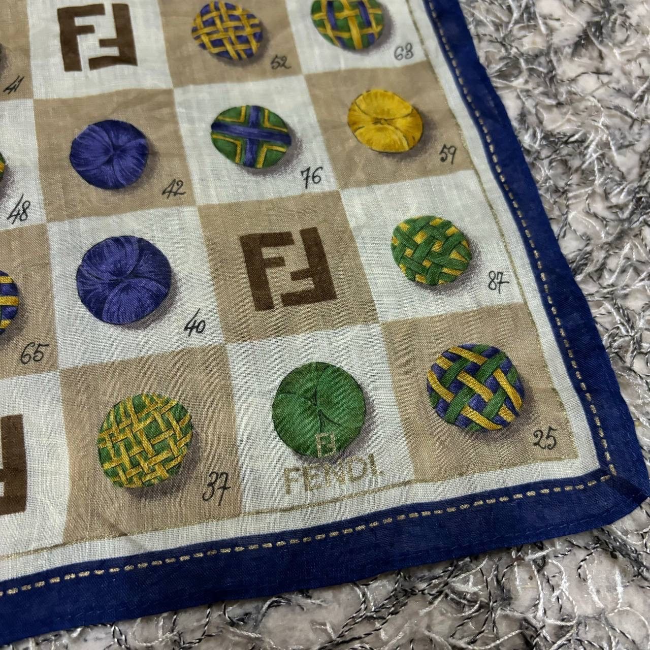 Fendi Vtg Fendi Zucca Monogram Button Print Handkerchief Bandana Size ONE SIZE - 3 Thumbnail
