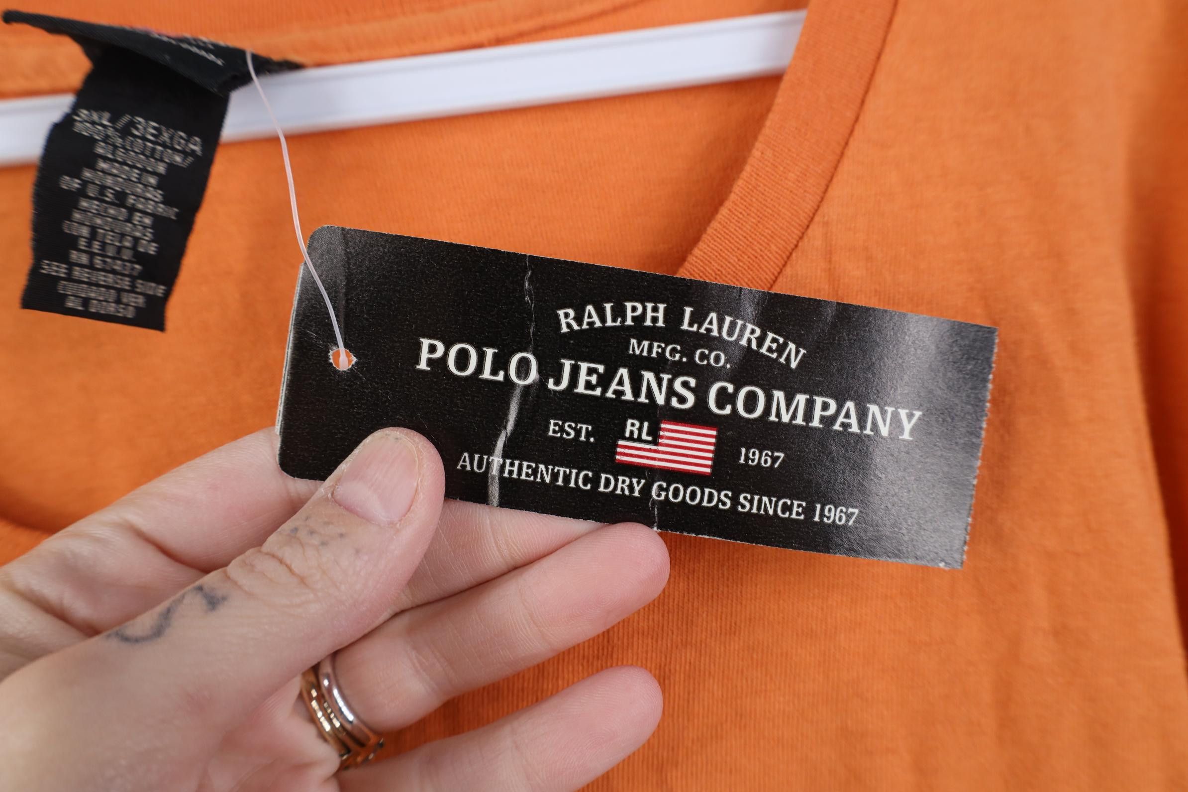 Polo Ralph Lauren Deadstock Vintage Y2K 2004 Ralph Lauren Spell Out T-Shirt Size US XXL / EU 58 / 5 - 9 Thumbnail