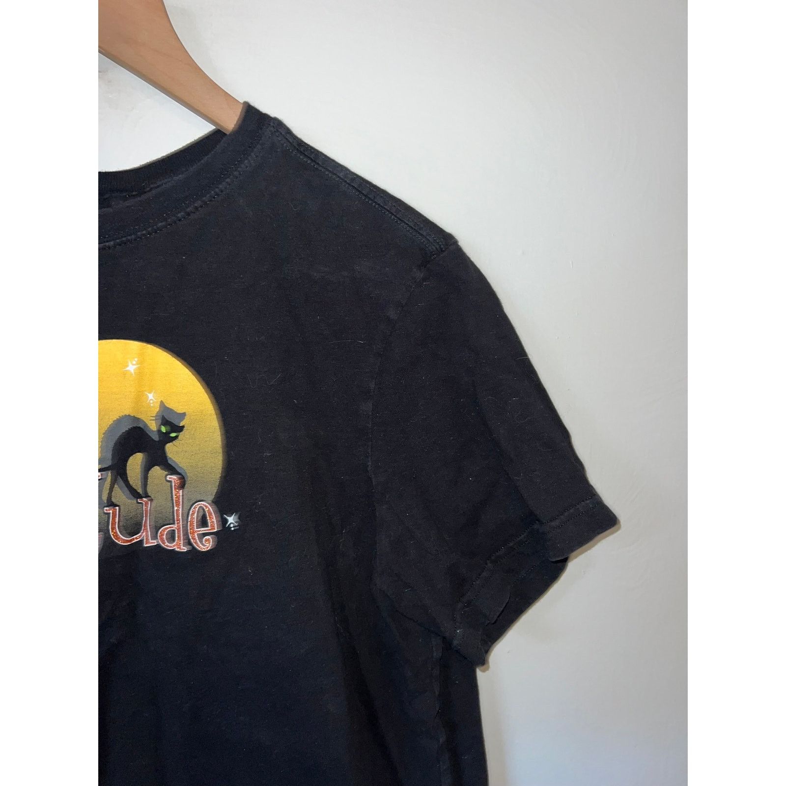 Happy99 Womens Halloween Black Cat Shirt Cattitude Kitten Top Tee XL Size XL / US 12-14 / IT 48-50 - 5 Thumbnail