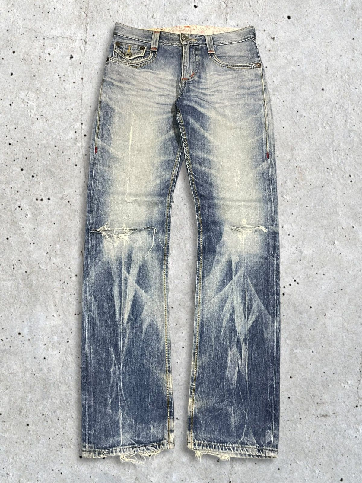 Edwin Edwin BlueTrip Tokyo Japan Crazy Bleach Whisker Ripped Jeans Size US 31 - 1 Thumbnail