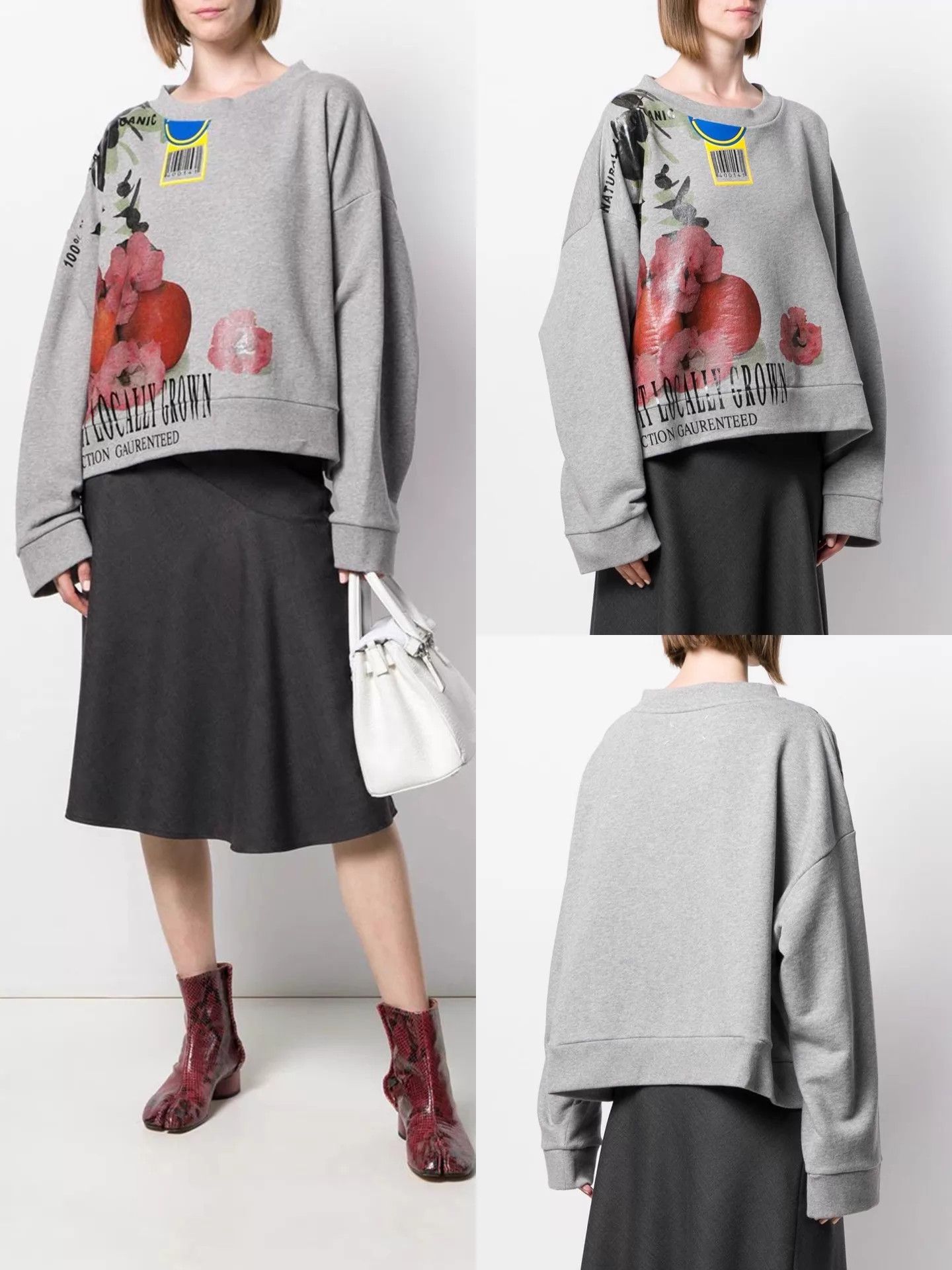 Maison Margiela MaisonMargiela FW19 Apple Blossom Oversize Hoodie Gray XS Size XS / US 0-2 / IT 36-38 - 8 Thumbnail
