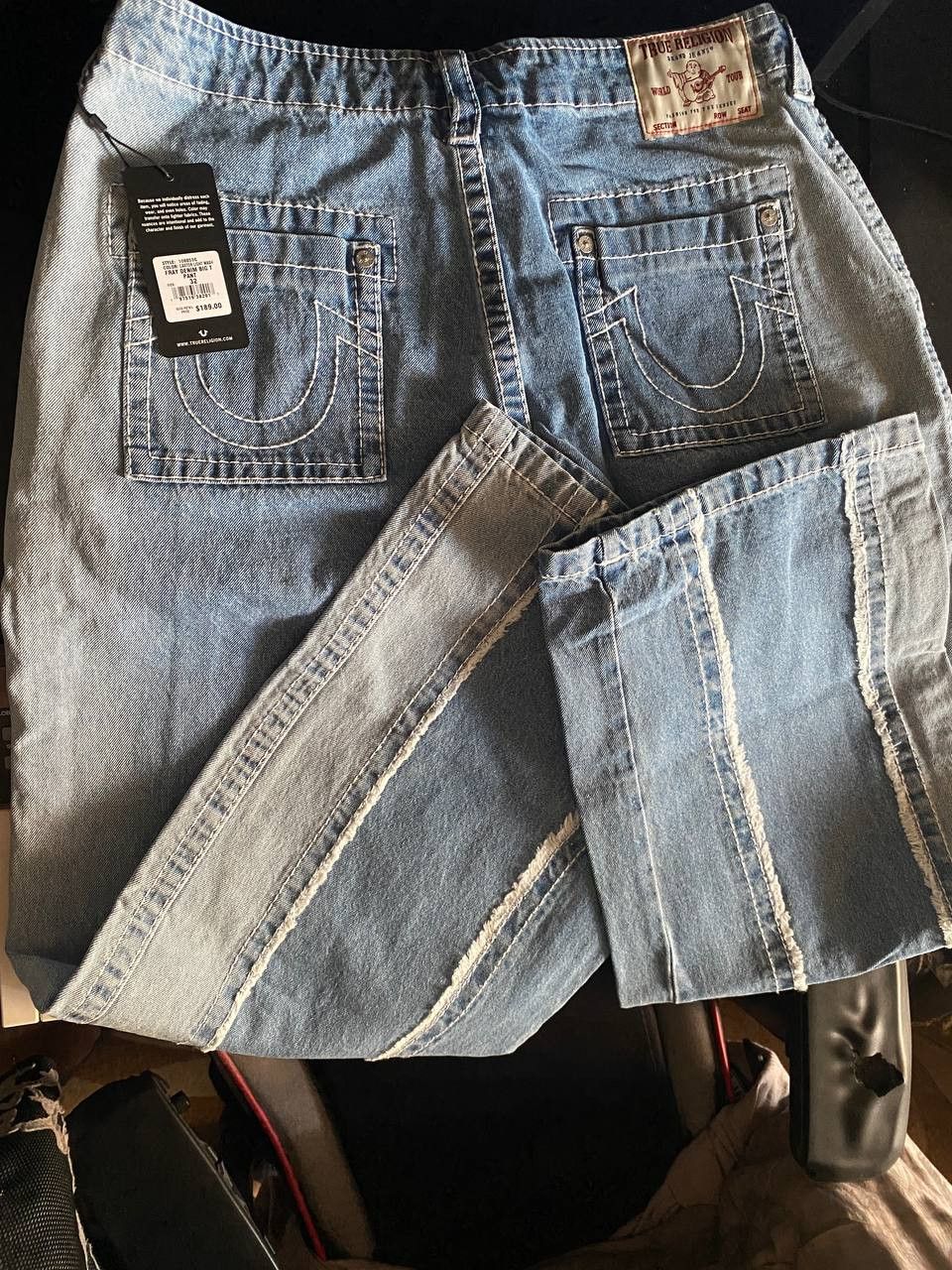 True Religion True Religion Baggy Fray Denim Big TJeans Size US 33 - 3 Thumbnail