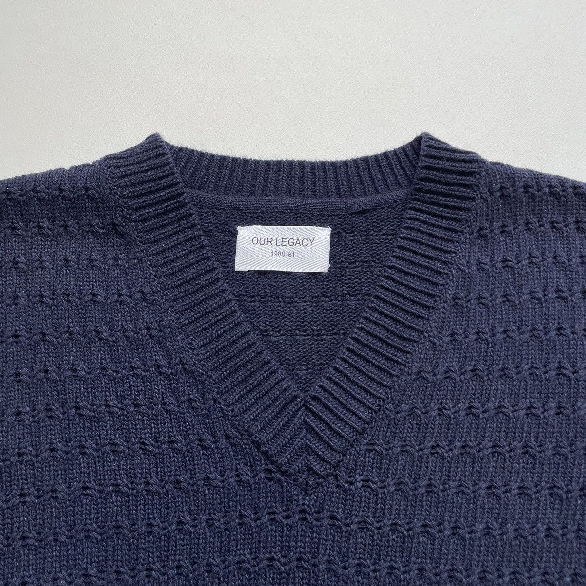 Our Legacy Dark Blue Wool Hole Knit Sweater Size US M / EU 48-50 / 2 - 3 Thumbnail