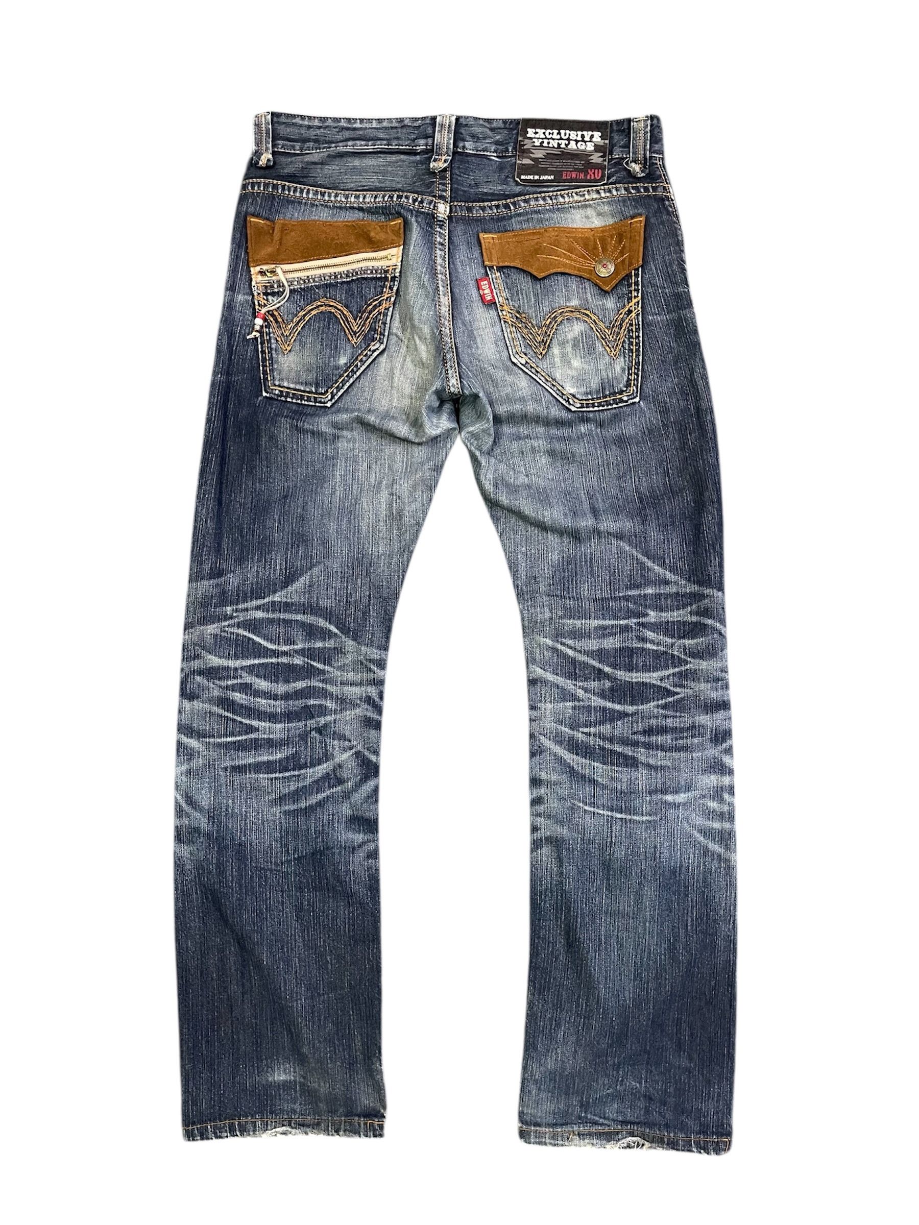 Edwin Edwin 423XVS Distressed Style Aztec Slim Straight / Tappered Size US 35 - 1 Thumbnail