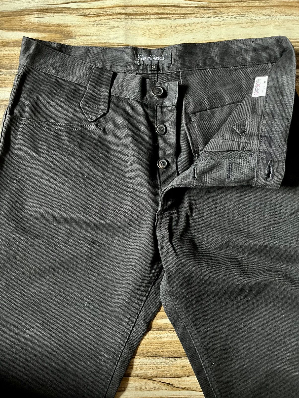 RIPVANWINKLE 🇯🇵Y2K Workwear Bootcut Black Jeans Button Corduroy Flare Size US 32 / EU 48 - 6 Thumbnail