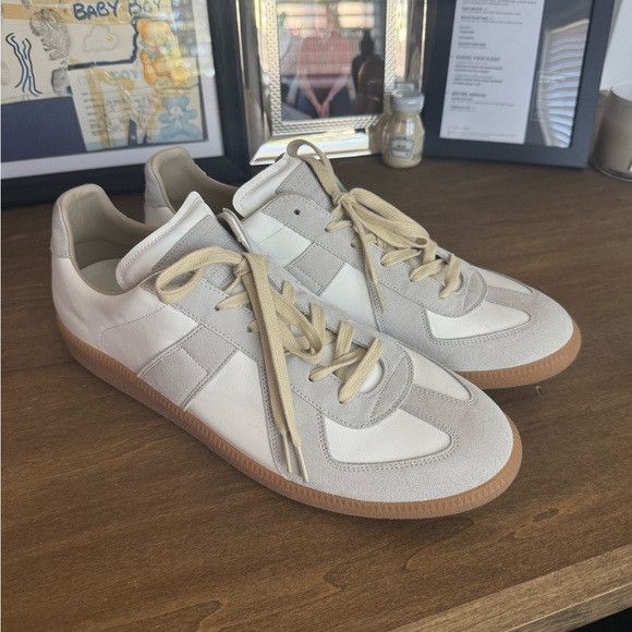 Maison Margiela Maison Margiela Gat Sneaker Low White Gray 16 49 Suede Size US 15 / EU 48 - 1 Thumbnail