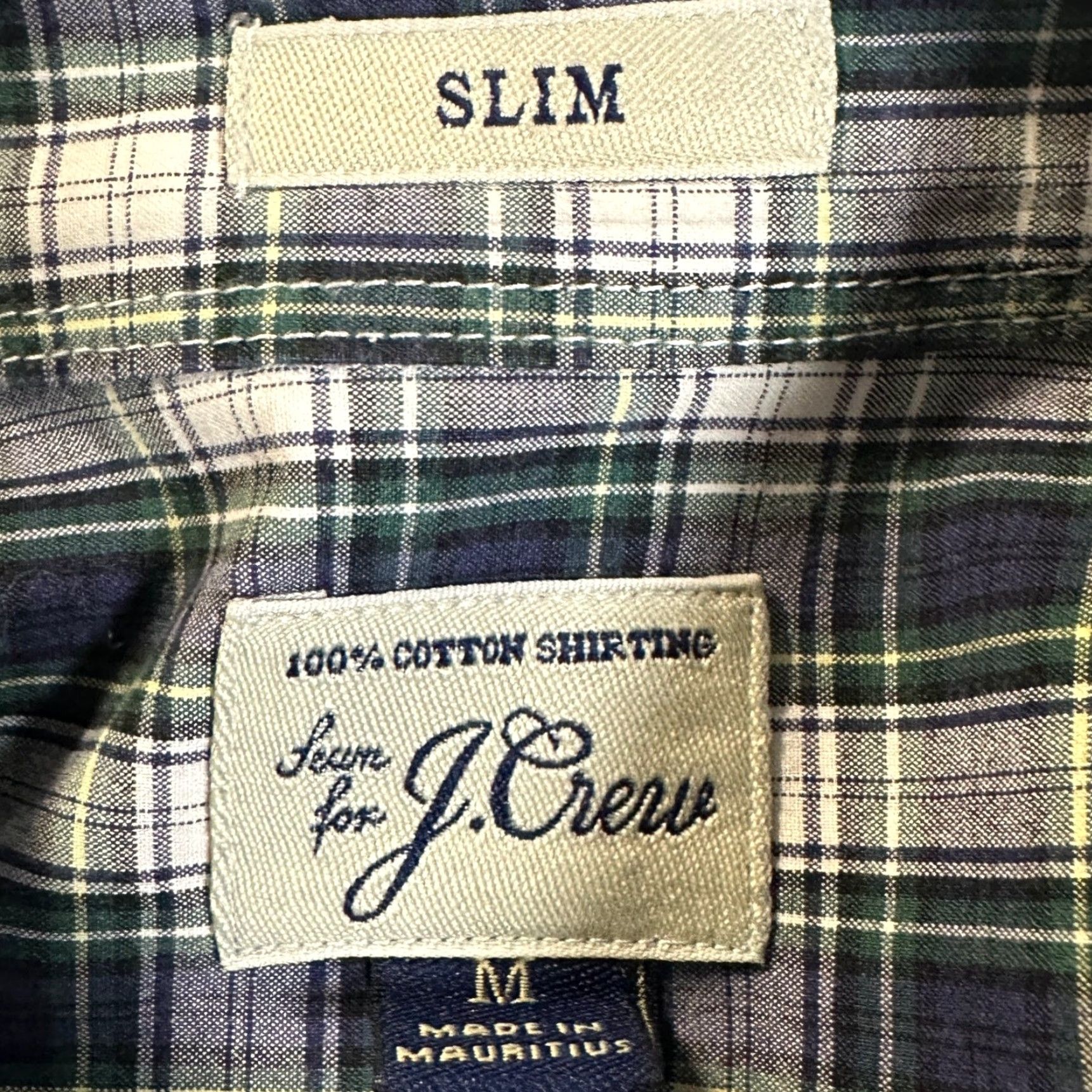 J.Crew J.CREW Shirt Button-Down Mens Medium Blue Slim Plaid Cotton Pocket Long Sleeve Size US M / EU 48-50 / 2 - 4 Thumbnail