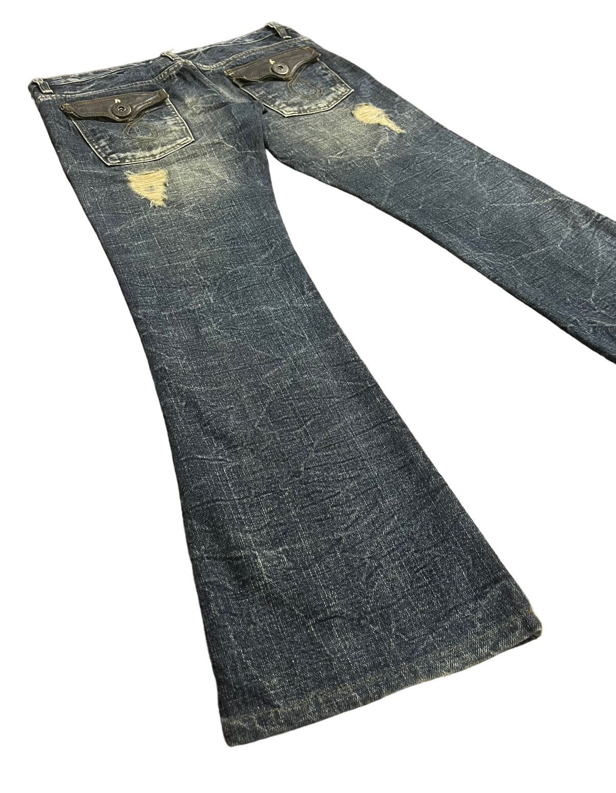 If Six Was Nine Vintage Lvcat Casva Distressed Flared Jeans Size 28" / US 6 / IT 42 - 6 Thumbnail
