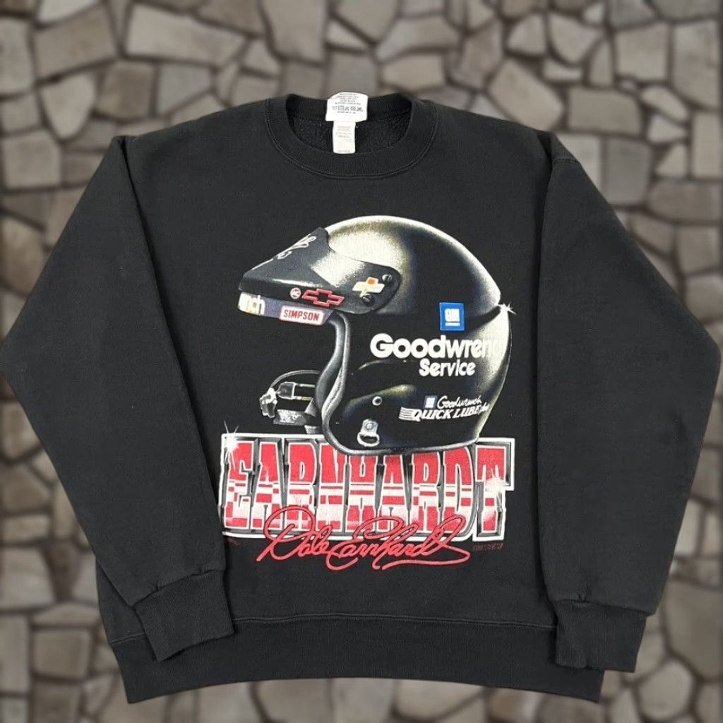 Vintage Dale Earnhardt Sweatshirt Adult Mens Large Graphic Helmet Goodwrench 90s