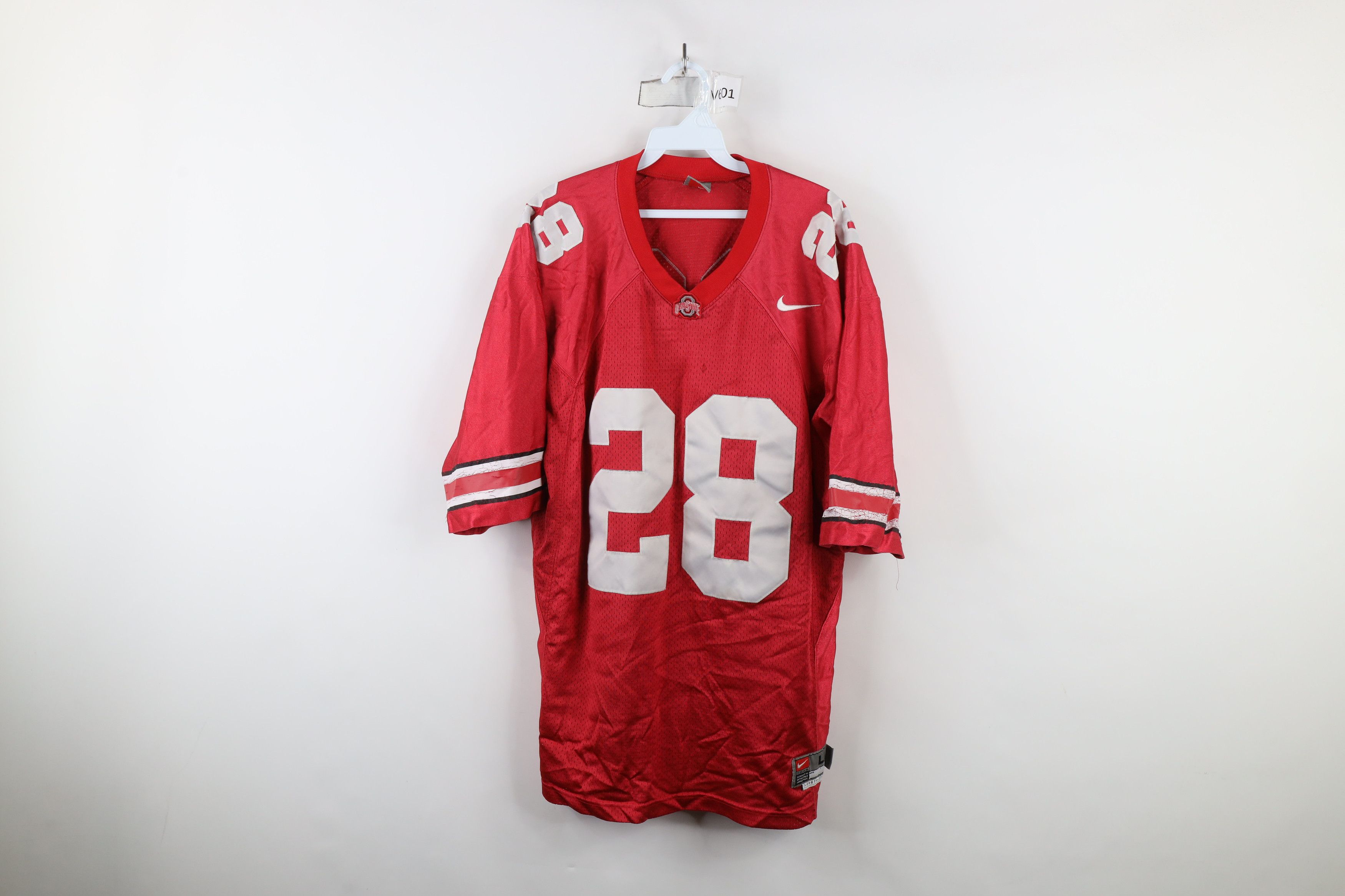 Nike × Vintage Vintage Nike Ohio State University Football Jersey Red #28 Size US L / EU 52-54 / 3 - 1 Thumbnail