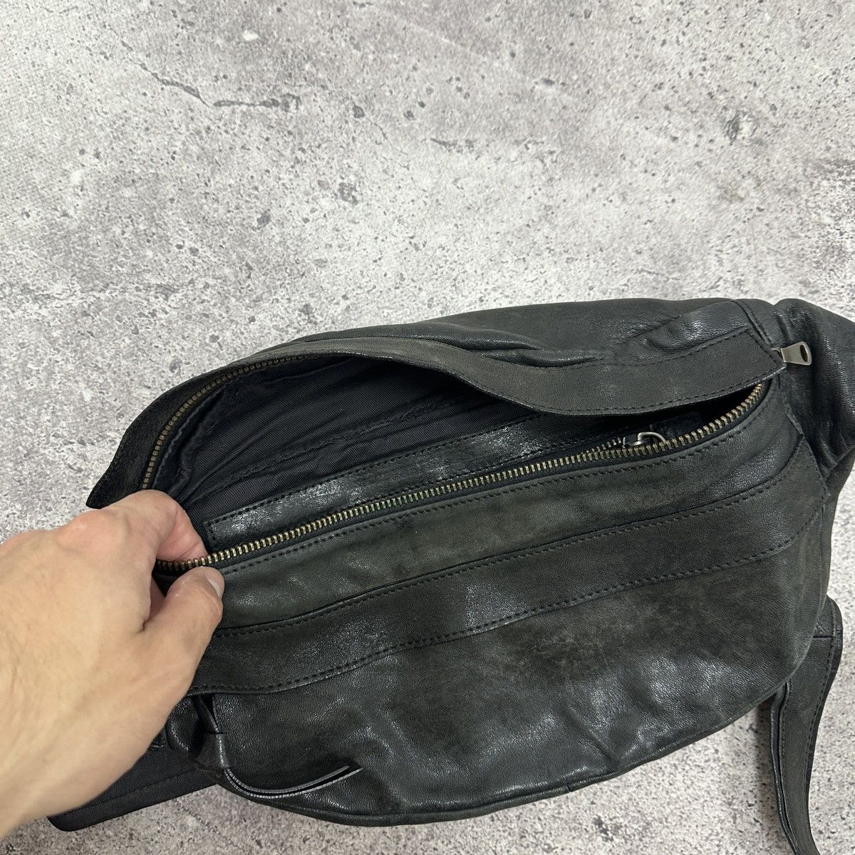 Vintage 00s Yvonne Kone Leather Bum Bag Italy hype og luxury