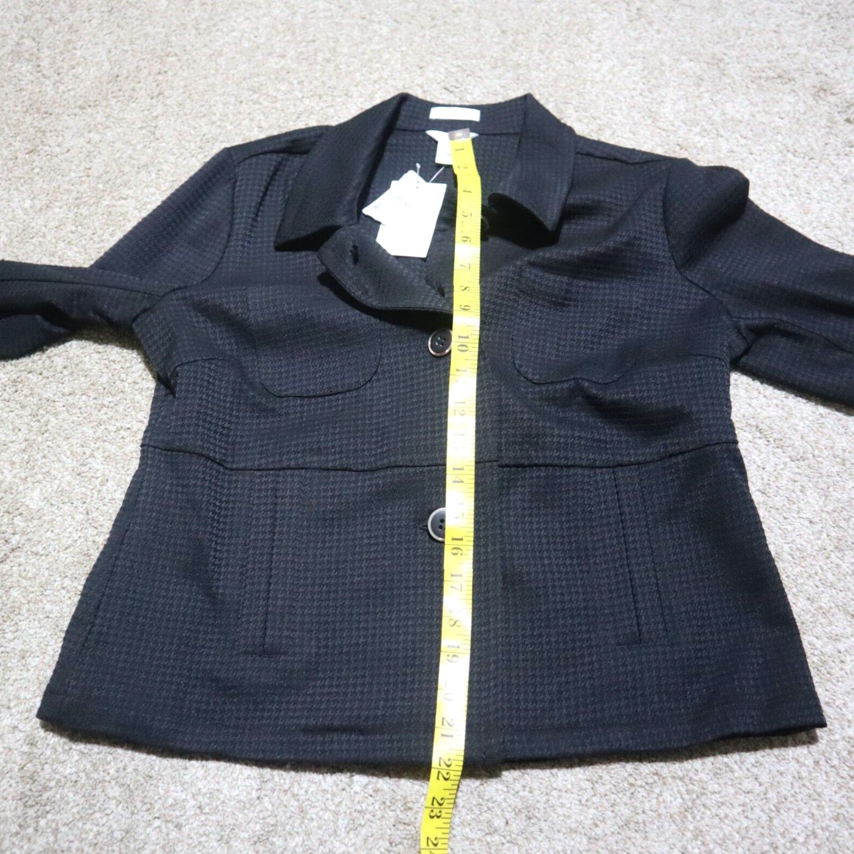 Vintage Christopher & Banks Women's Black Cotton Button Up Jacket Coat Size S Small Size S / US 4 / IT 40 - 6 Thumbnail